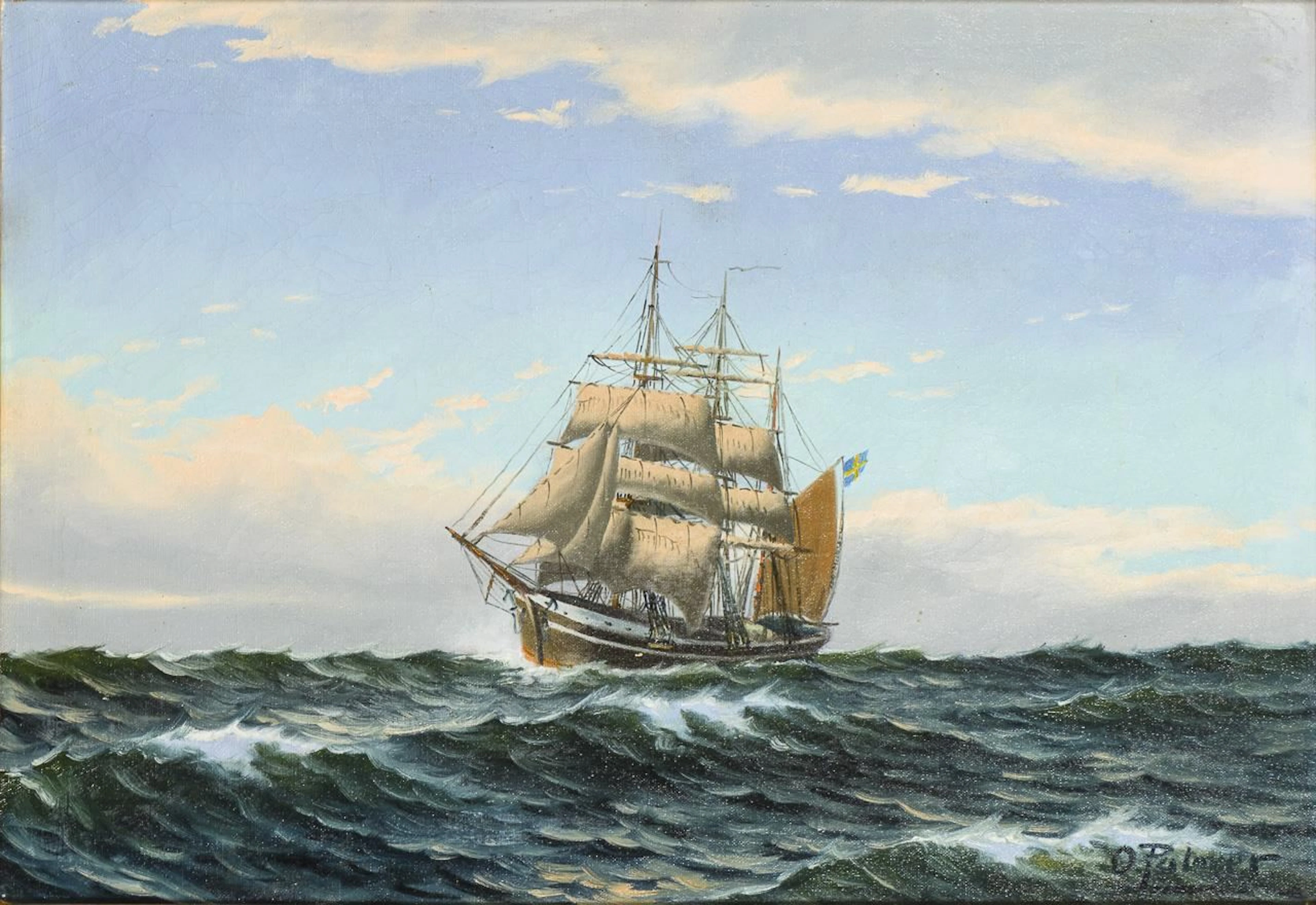 PALMER, Otto(1825–1901), PALMER, Otto(1825–1901), Three-Masted Ship