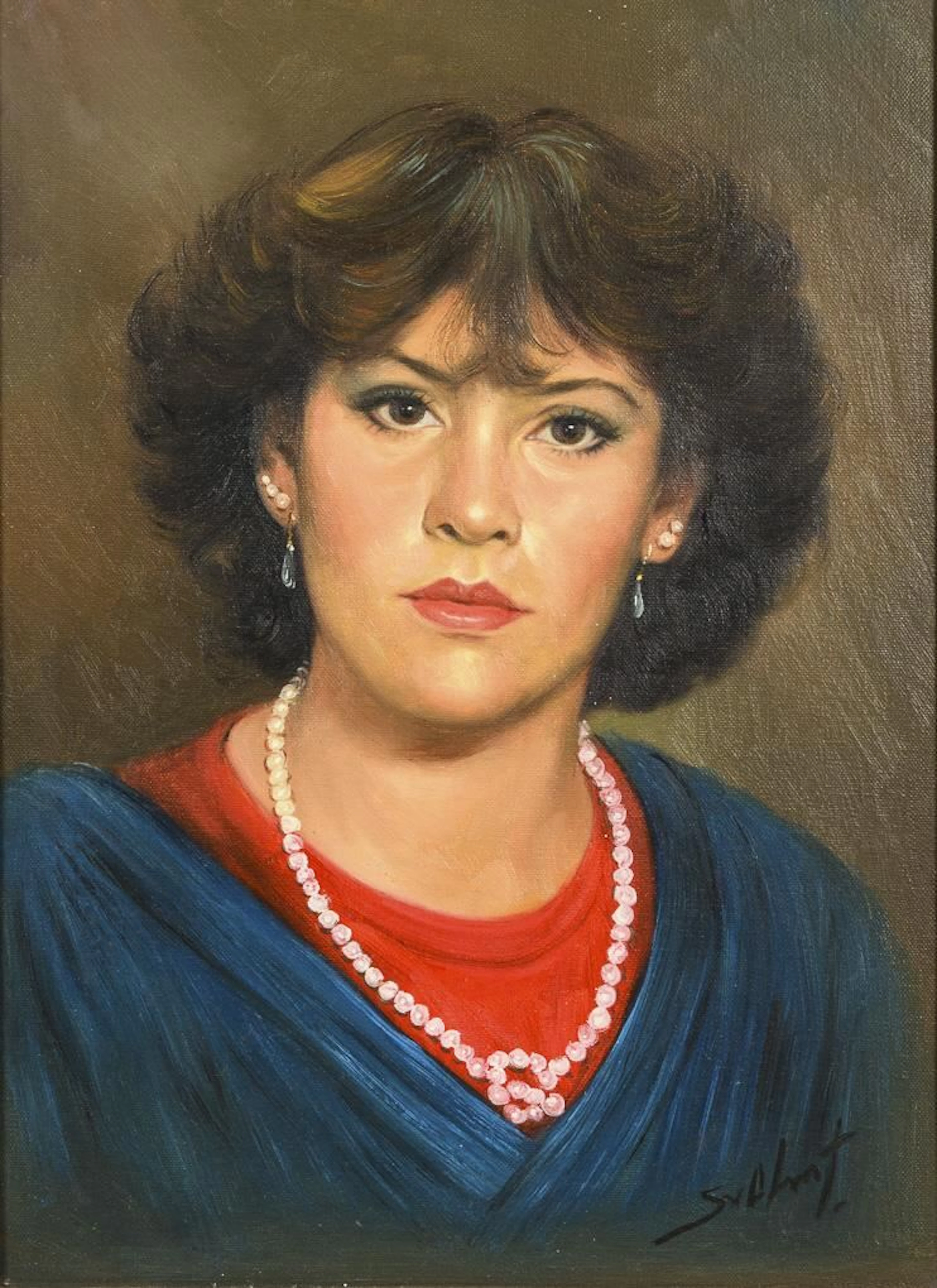 Indistinctly signed: Portrait of a Woman