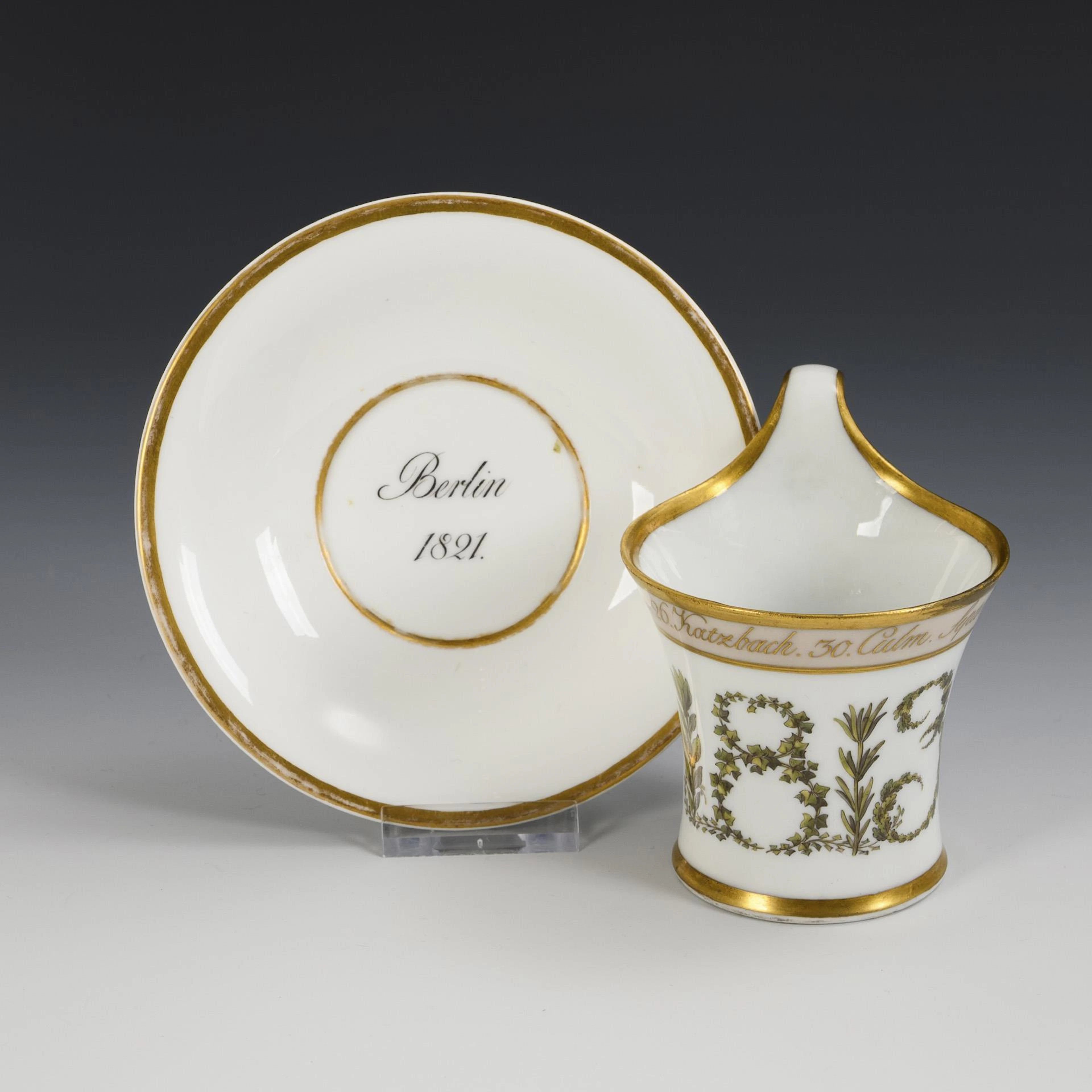 Commemorative cup for the Battle of Leipzig 1813. KPM Berlin.