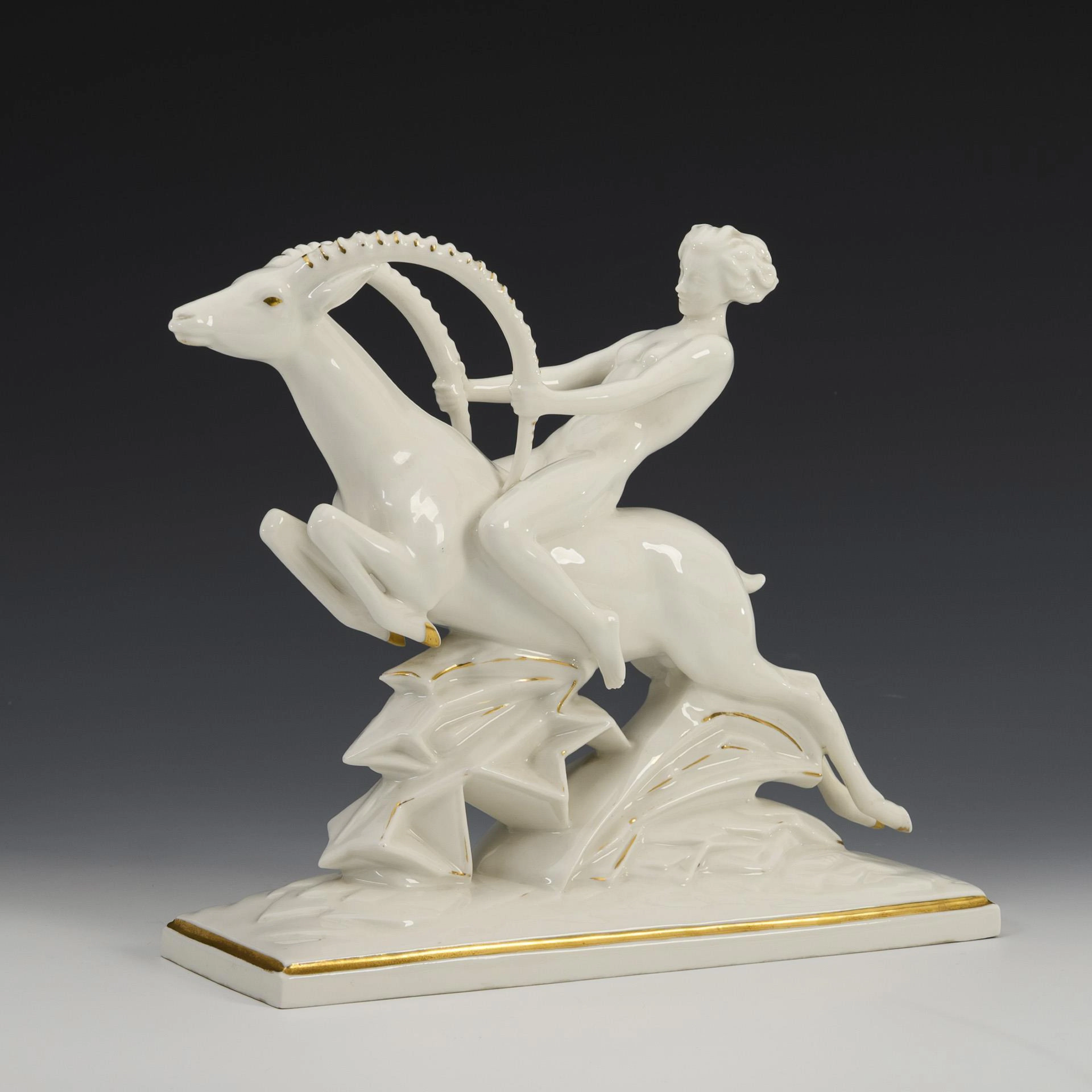 Art deco figurine: Gazelle ride. Hutschenreuther.