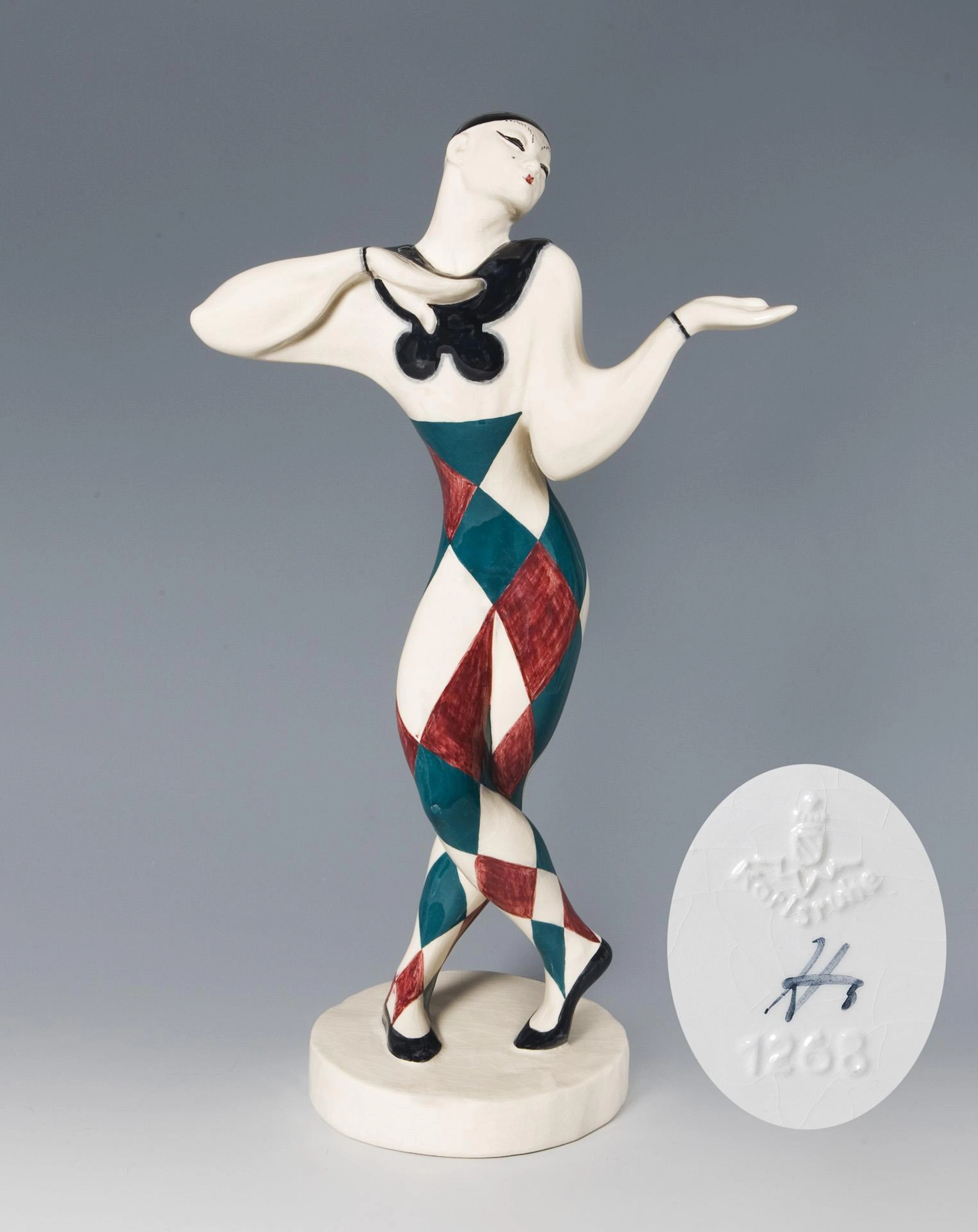 Great figure: dancer Vaslav Nijinsky. Majolica from Karlsruhe.