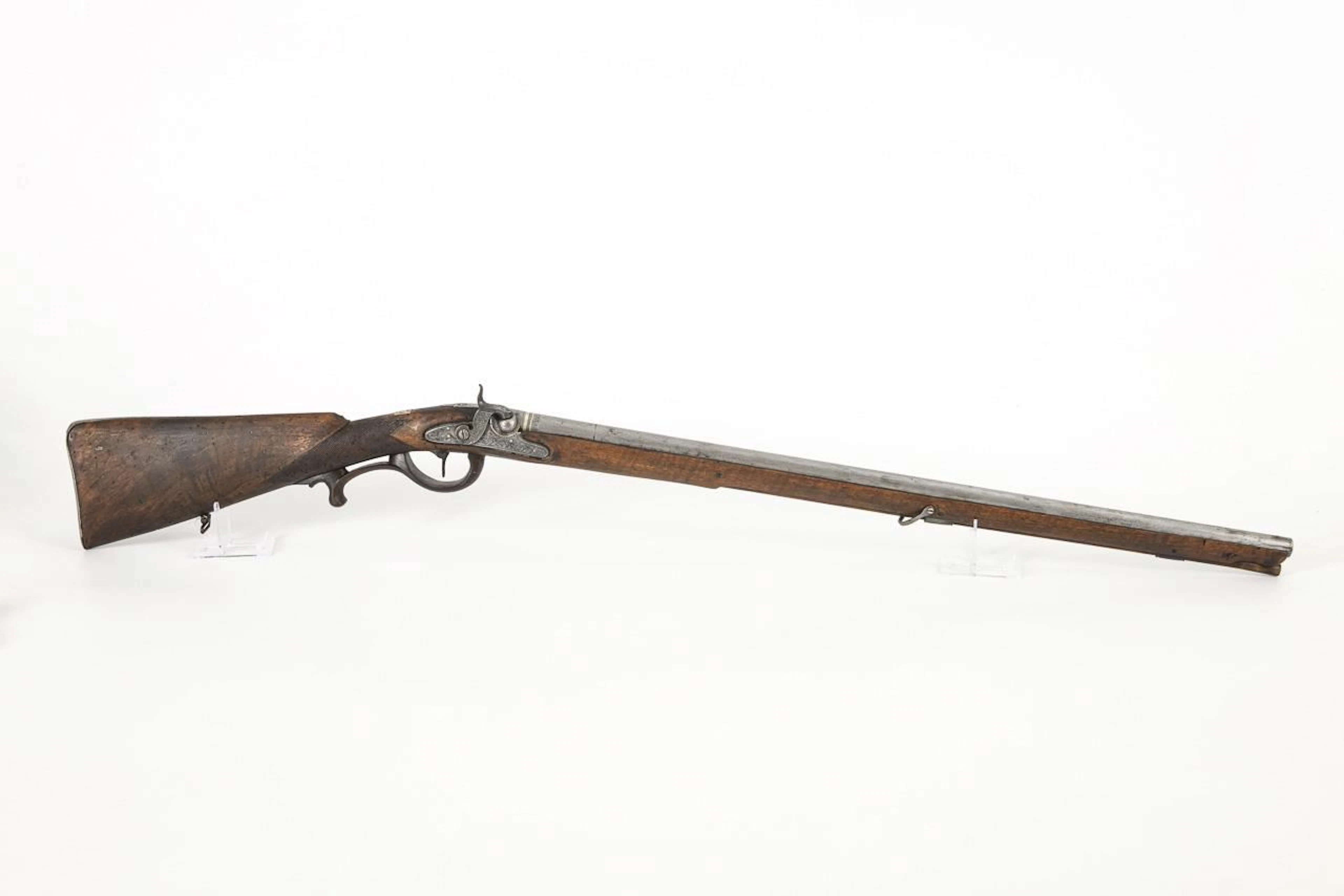 Light percussion rifle with monogram.