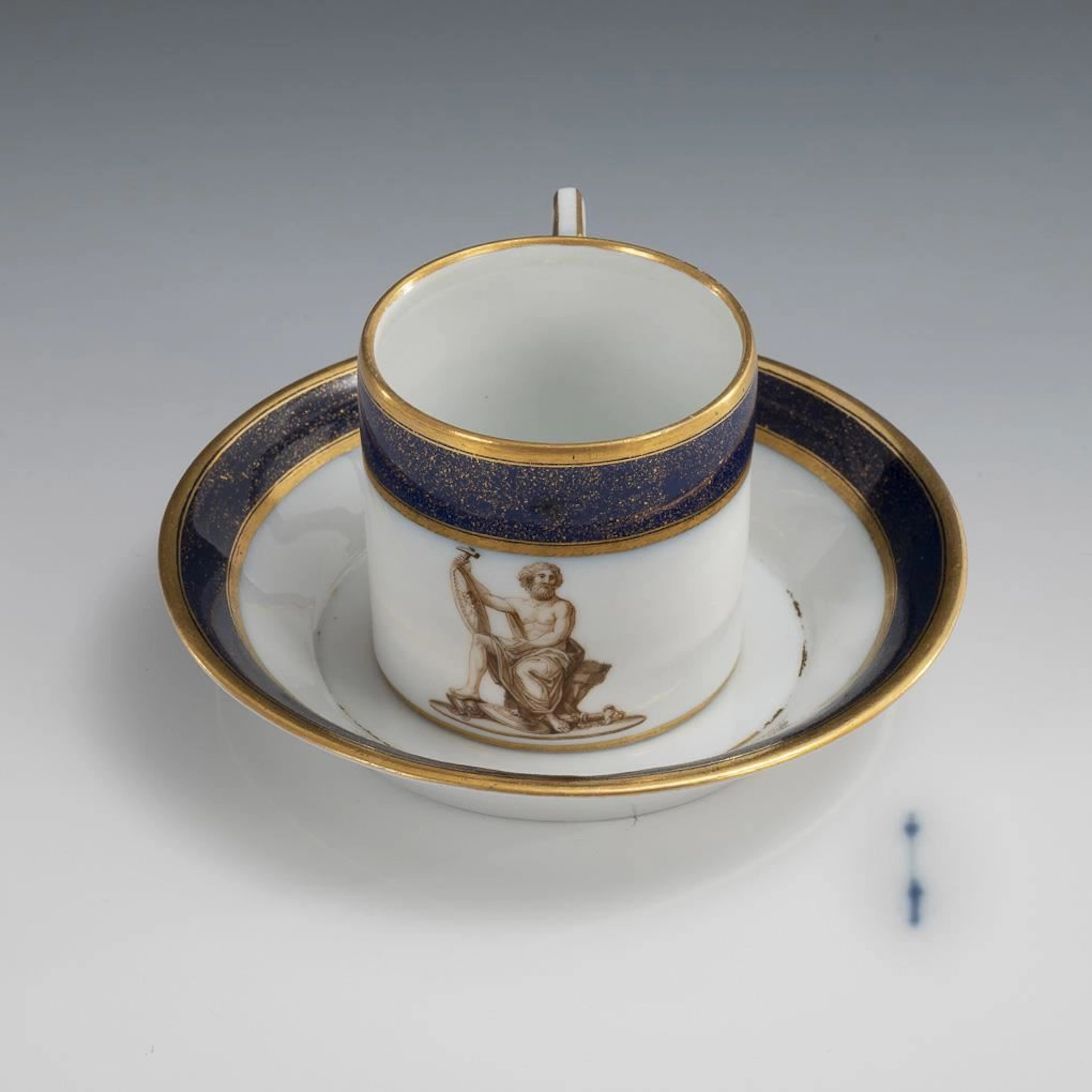 Empire-style cup with sepia painting. KPM Berlin.