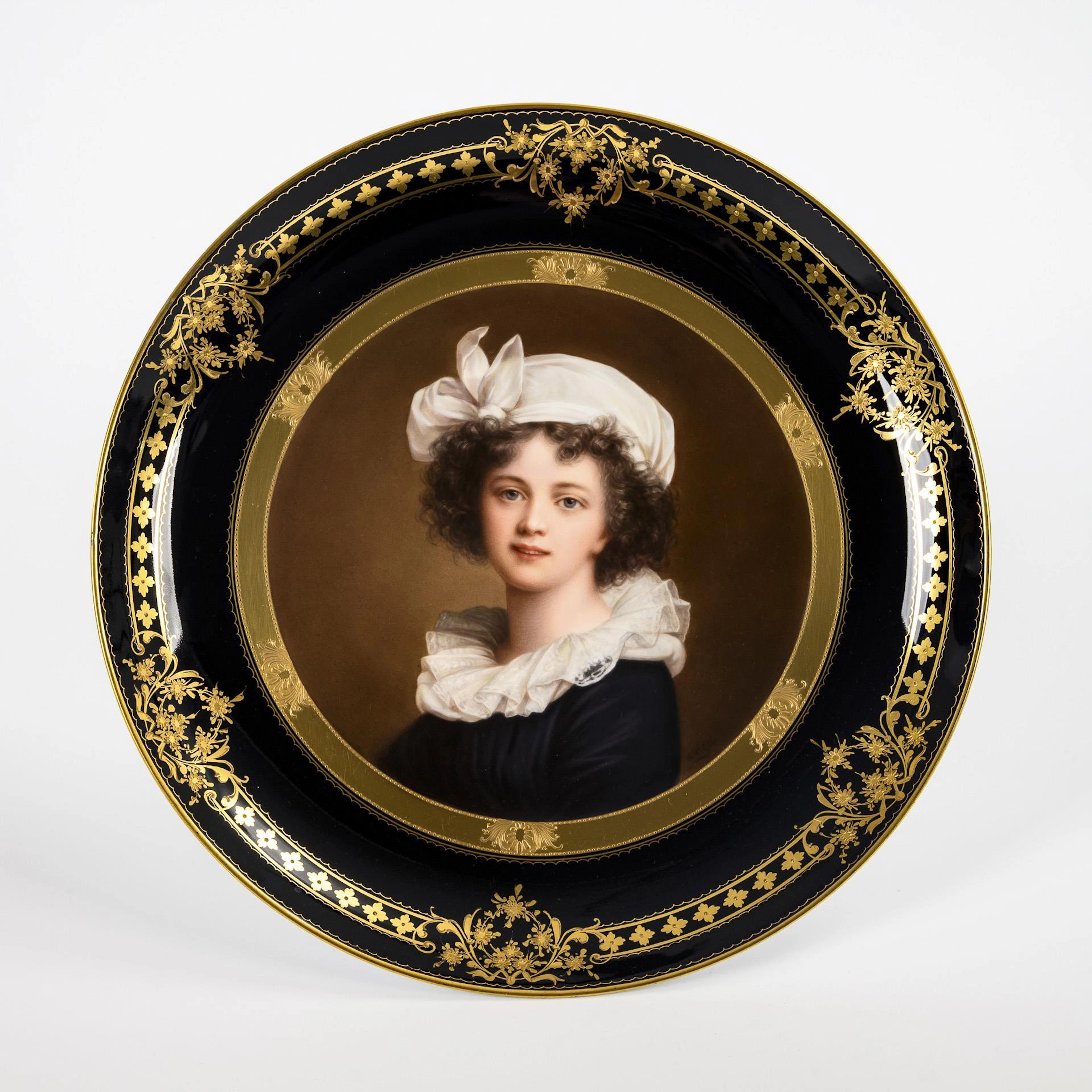 Large Viennese-style picture plate: Elisabeth Vigée-Lebrun.