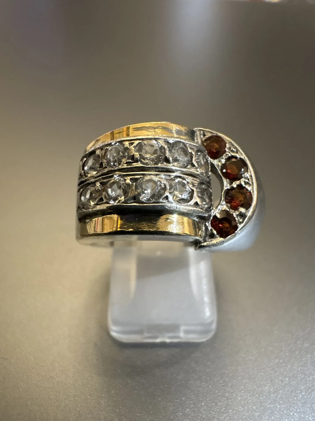 Bague en argent 800°/°° et or jaune 750°/°° (double poinçon) - Lot 42