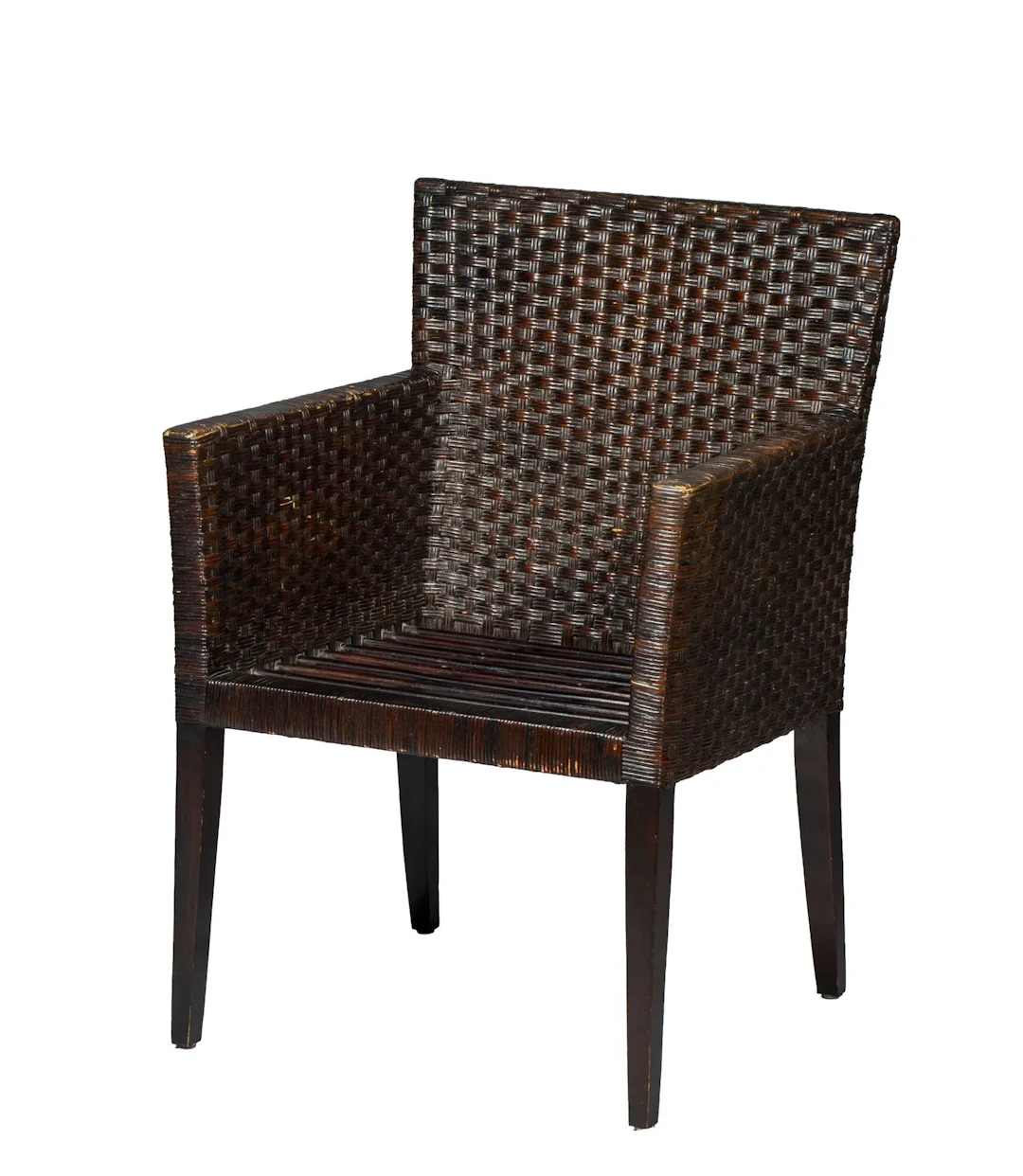 Fauteuil moderniste en rotin ou osier tressé à dossier recta - Lot 380