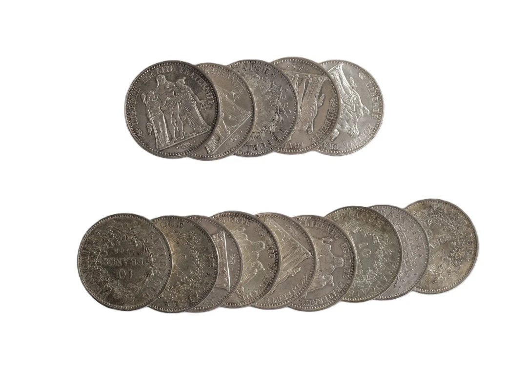 14 x 10 FRANCS type Hercule en argent. - Lot 186