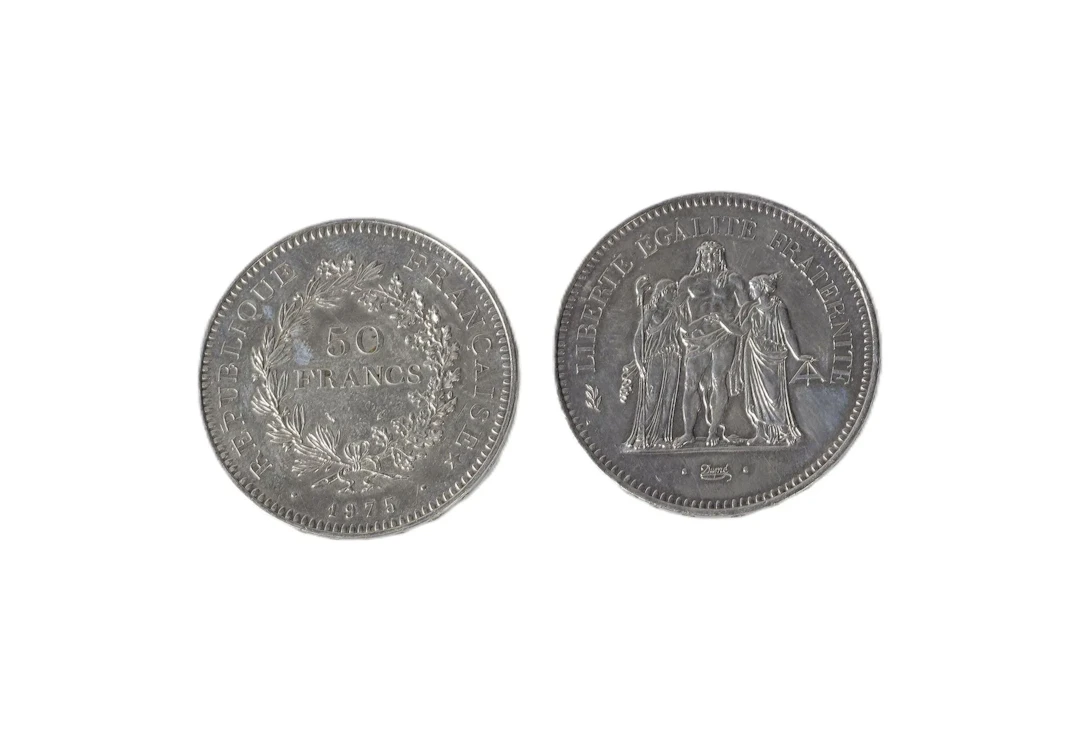 2 x 50 FRANCS en argent, type Hercule. 1975 et 1977. - Lot 204