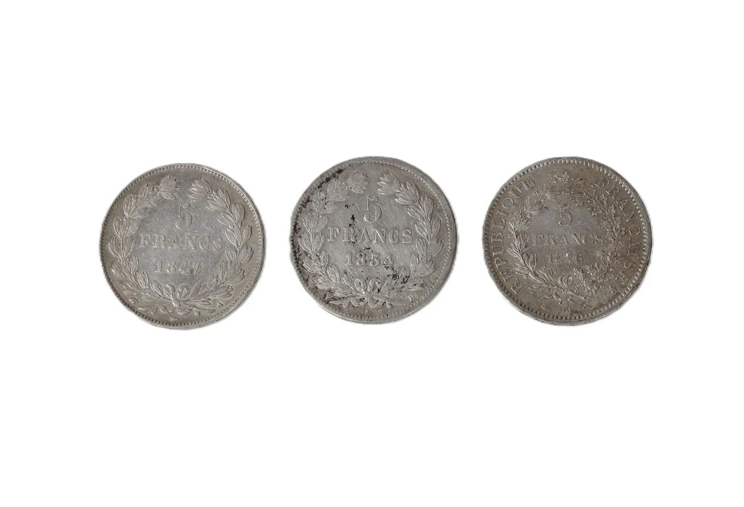 2 x 5 FRANCS Louis-Philippe H 1834 et A 1847 + 1 x 5 FRANCS - Lot 192
