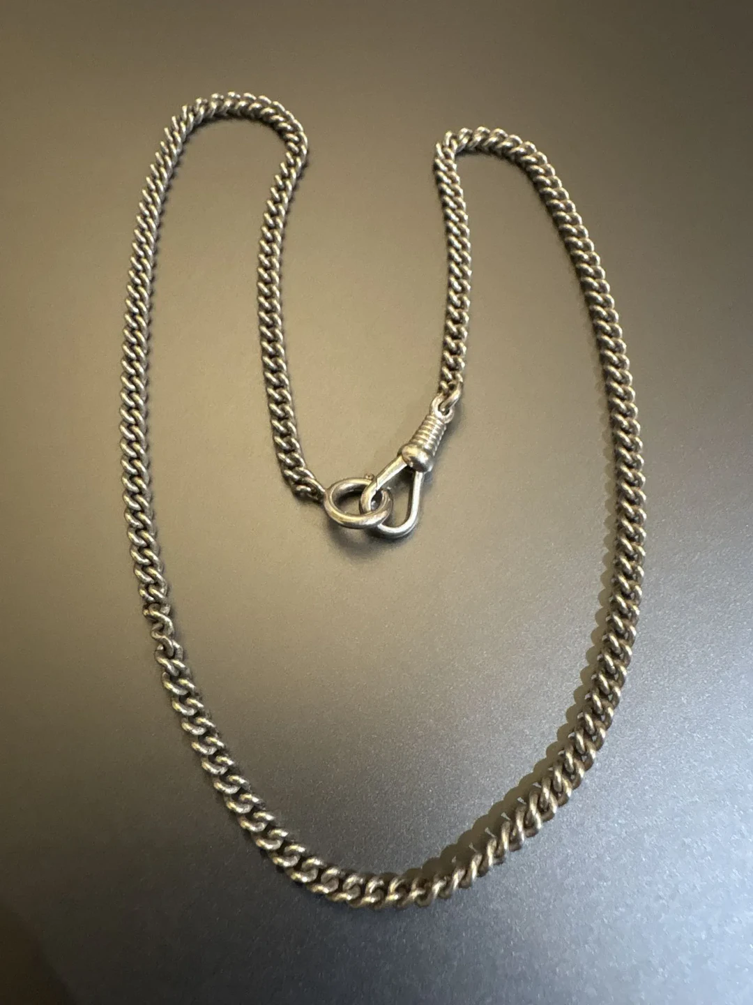 Chaîne de montre en argent 800°/°° . Poids brut : 15,2 g. - Lot 58