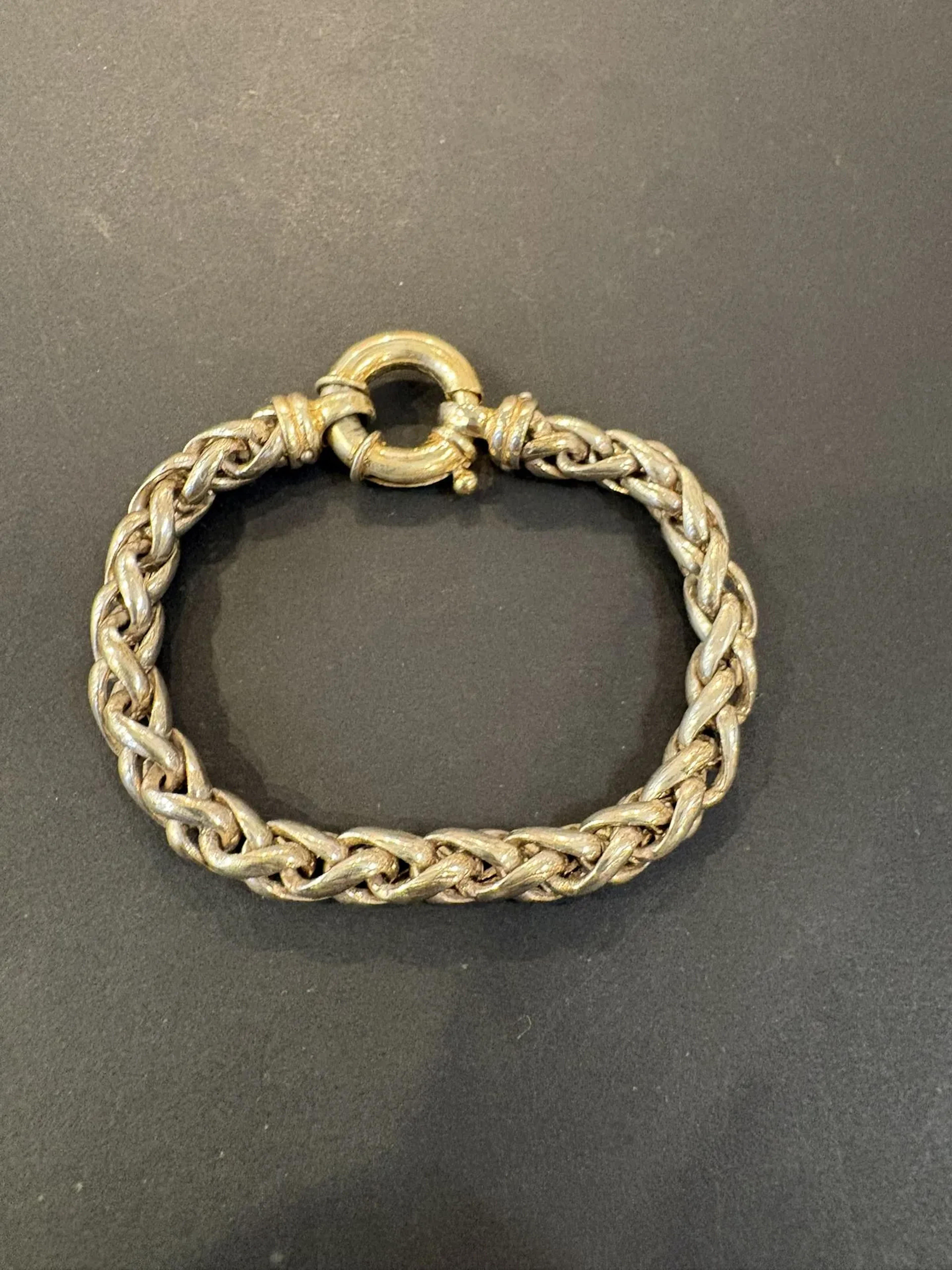 Bracelet argent 925°/°° . Longueur : 20 cm. Poids : 22,4 g. - Lot 211