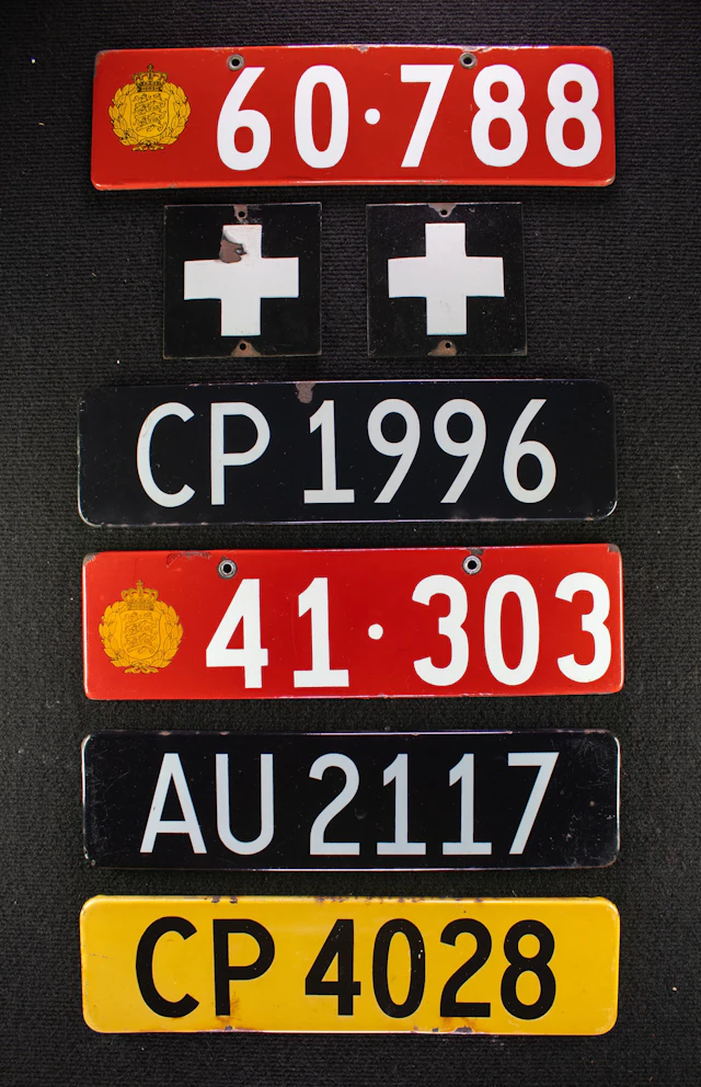 Nummerplader (7 stk)