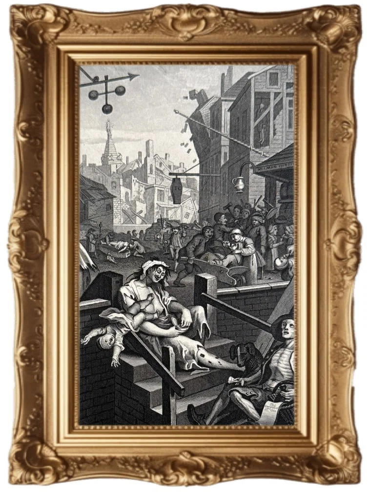 THREE BOOKPLATES FROM William Hogarth FEATURING GIN LANE