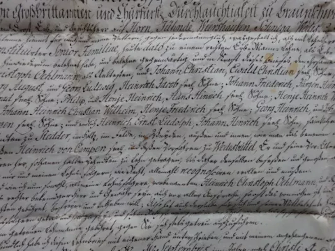 Grote - Lehnsurkunde 1792