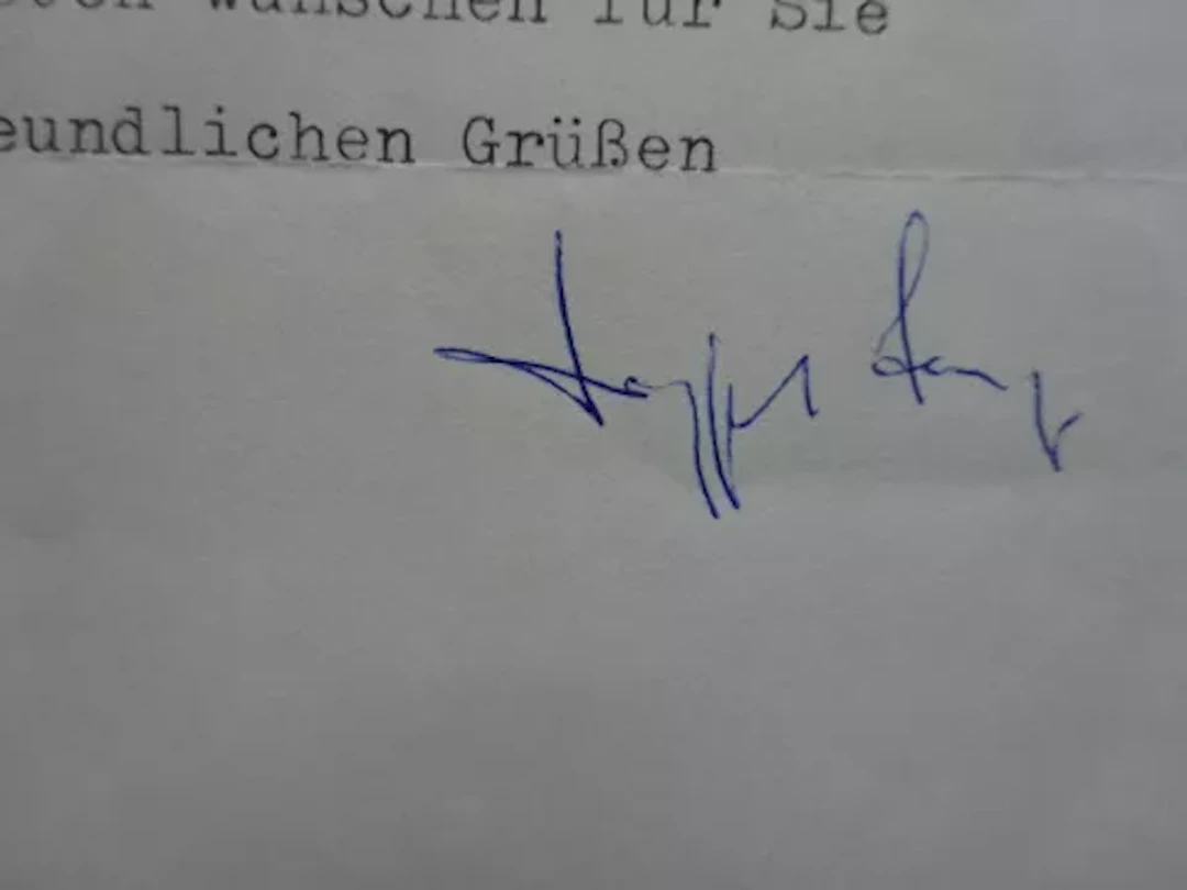 Lenz - Brief mit Unterschrift