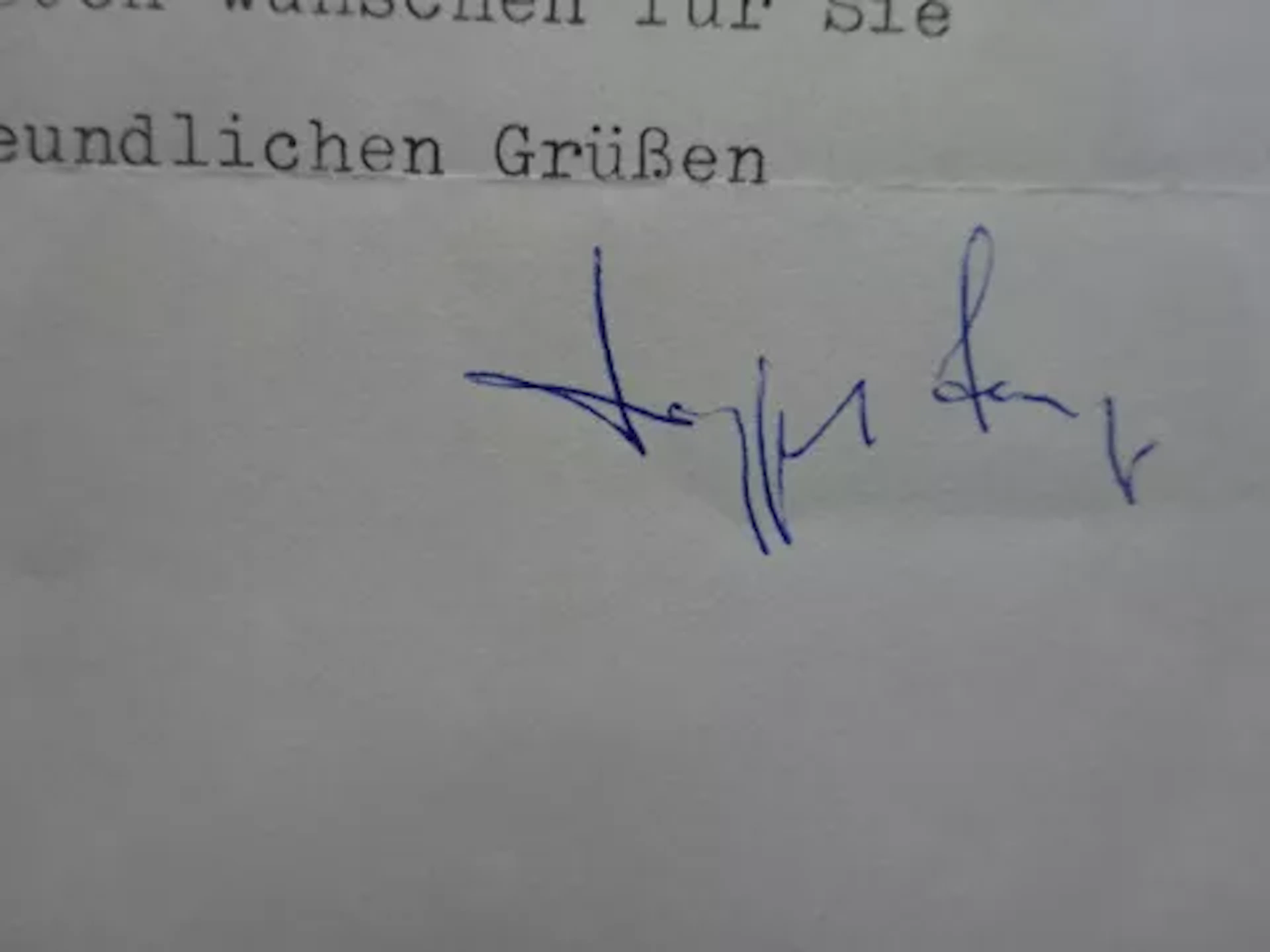 Lenz - Brief mit Unterschrift