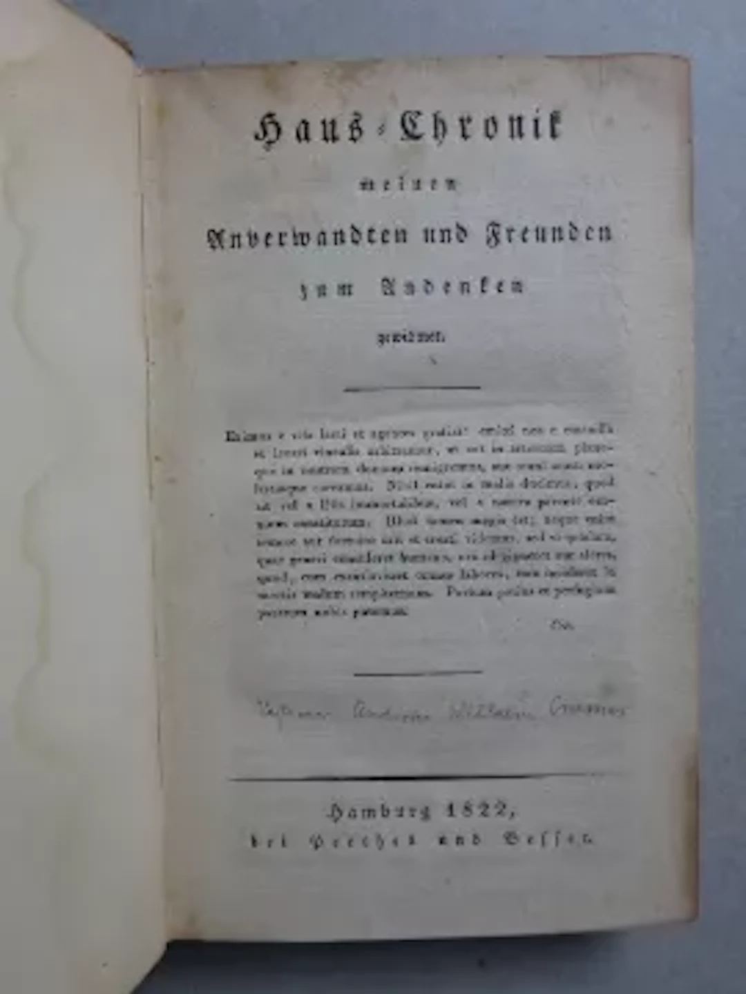 Cramer - Haus-Chronik
