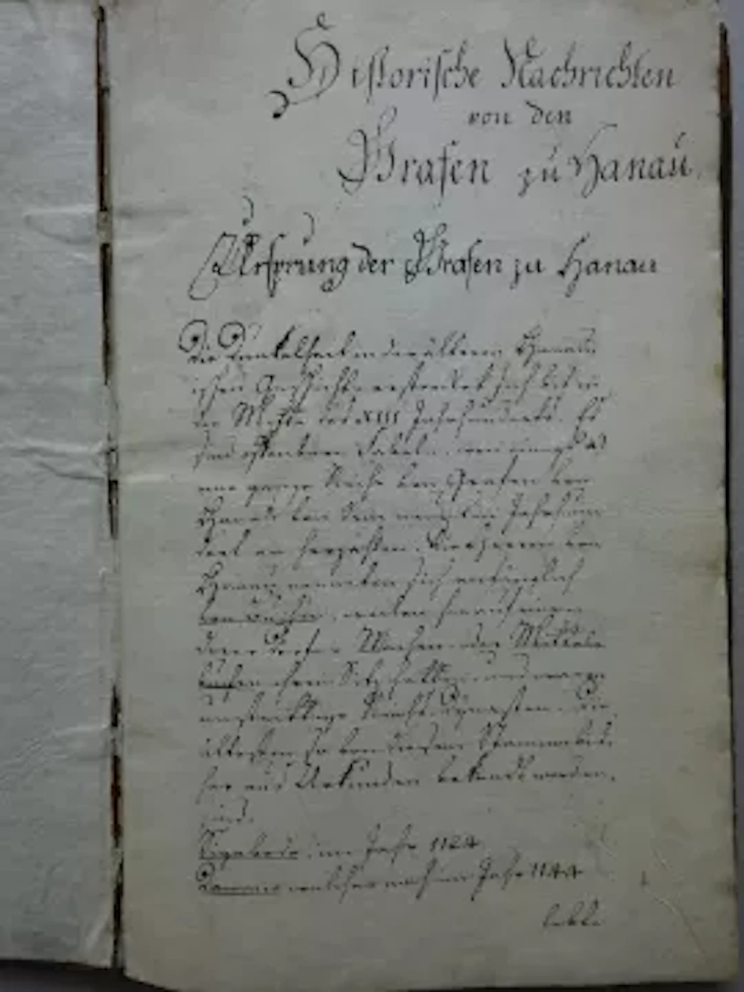 Historische Nachrichten Grafen Hanau