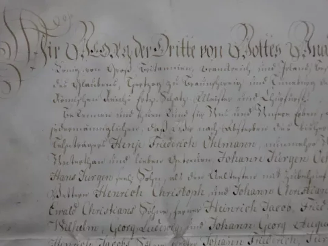 Georg III. - Lehnsbrief 1777