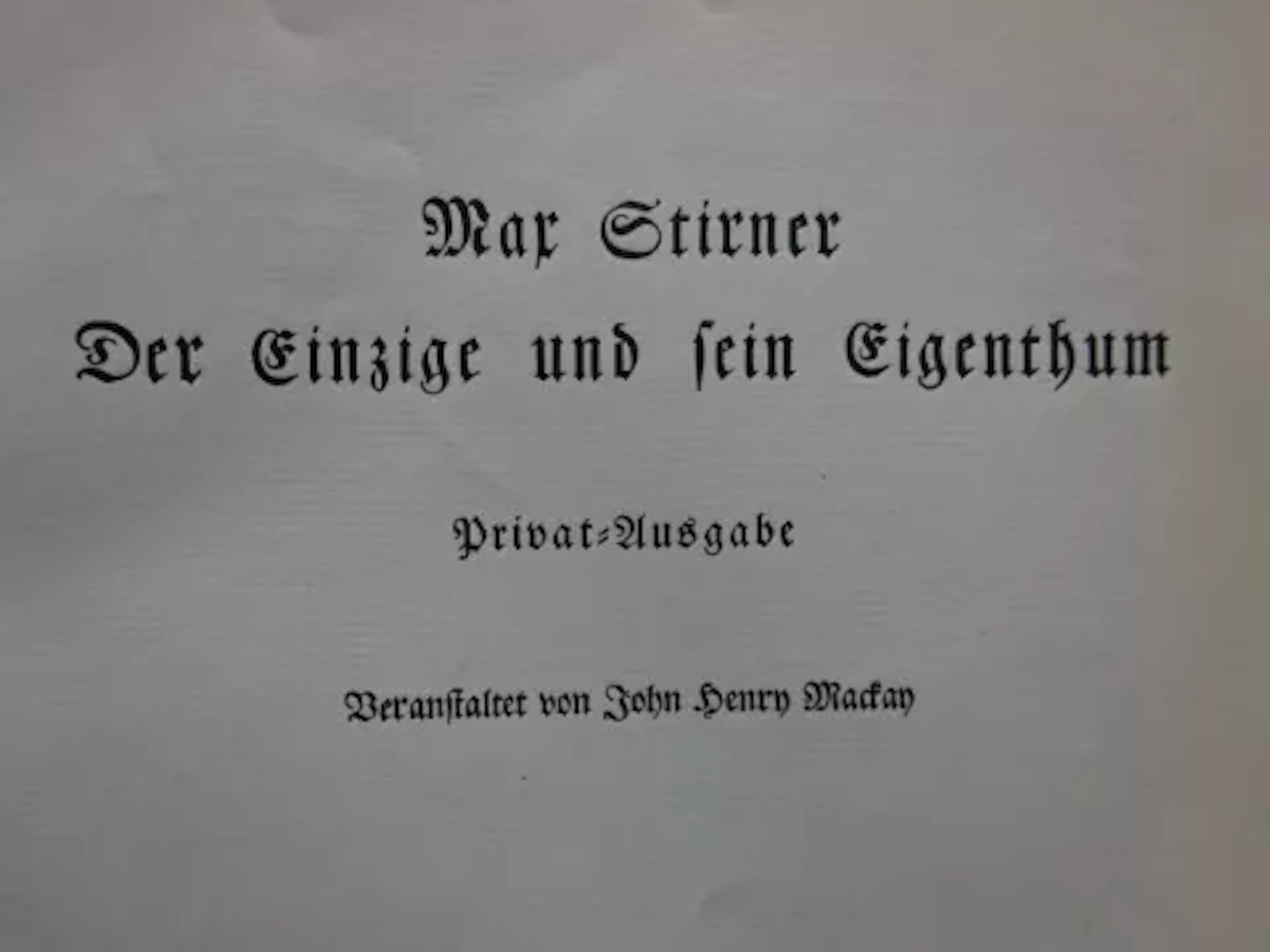 Stirner - Der Einzige