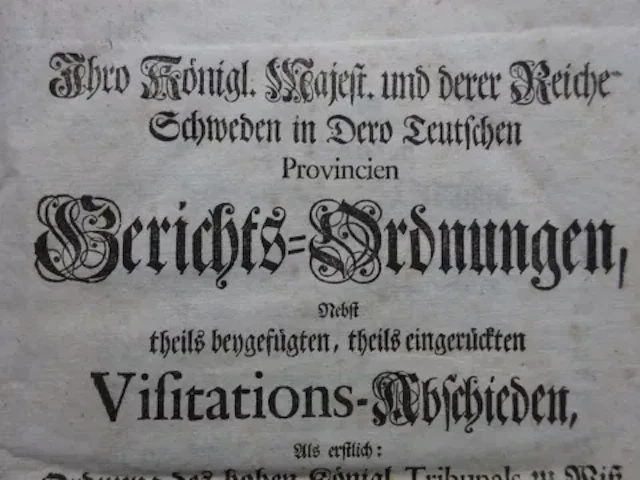 Gerichts-Ordnungen Vor-Pommern 1739
