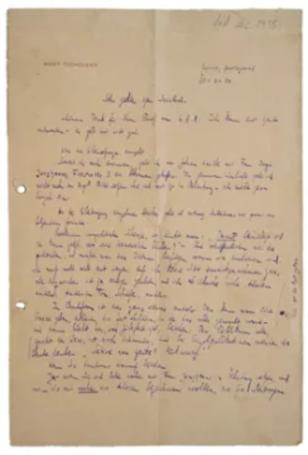 Tucholsky - Brief an Steinthal