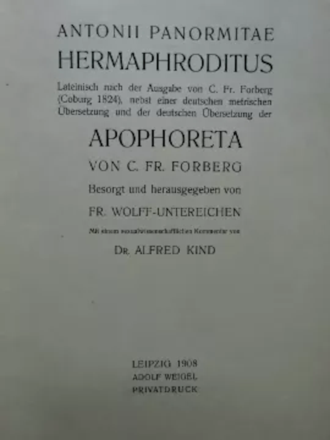 Panormitanus - Hermaphroditus