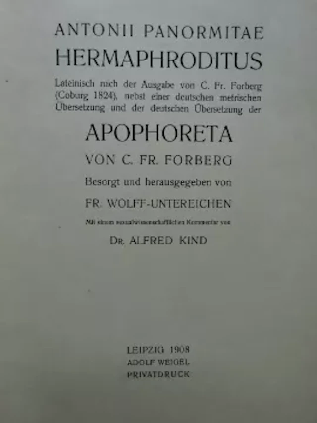 Panormitanus - Hermaphroditus
