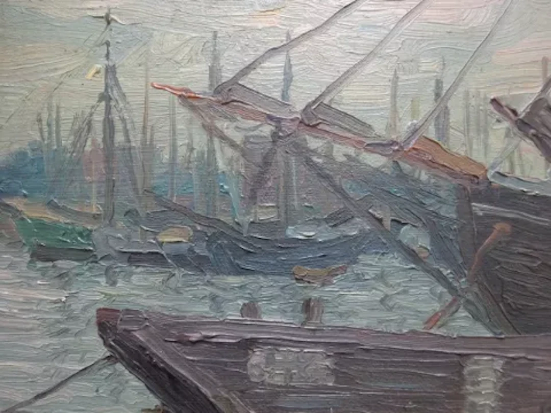 Rettelbusch - 2 Ölbilder Hafen
