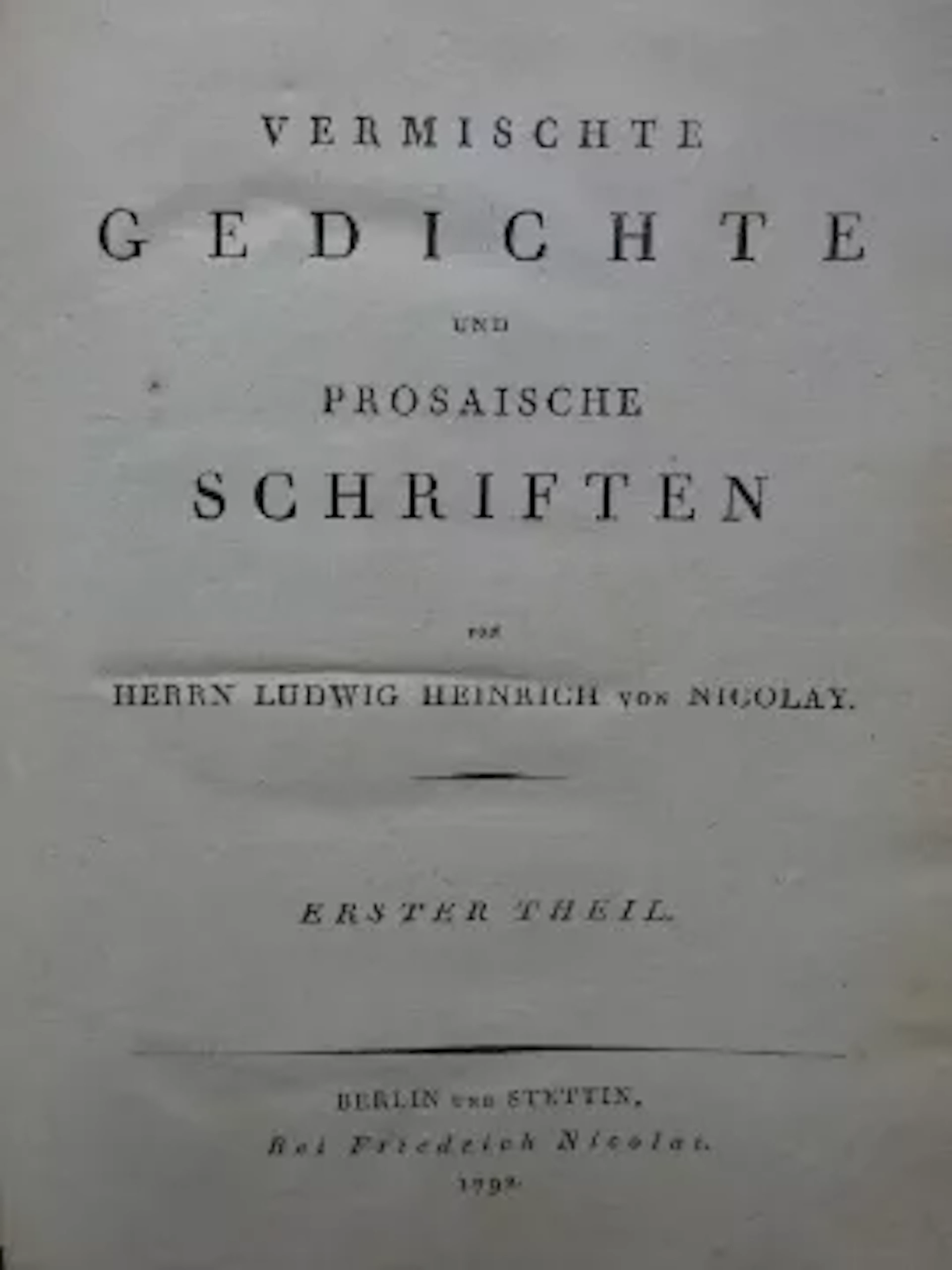 Nicolay - Gedichte, 6 Bände