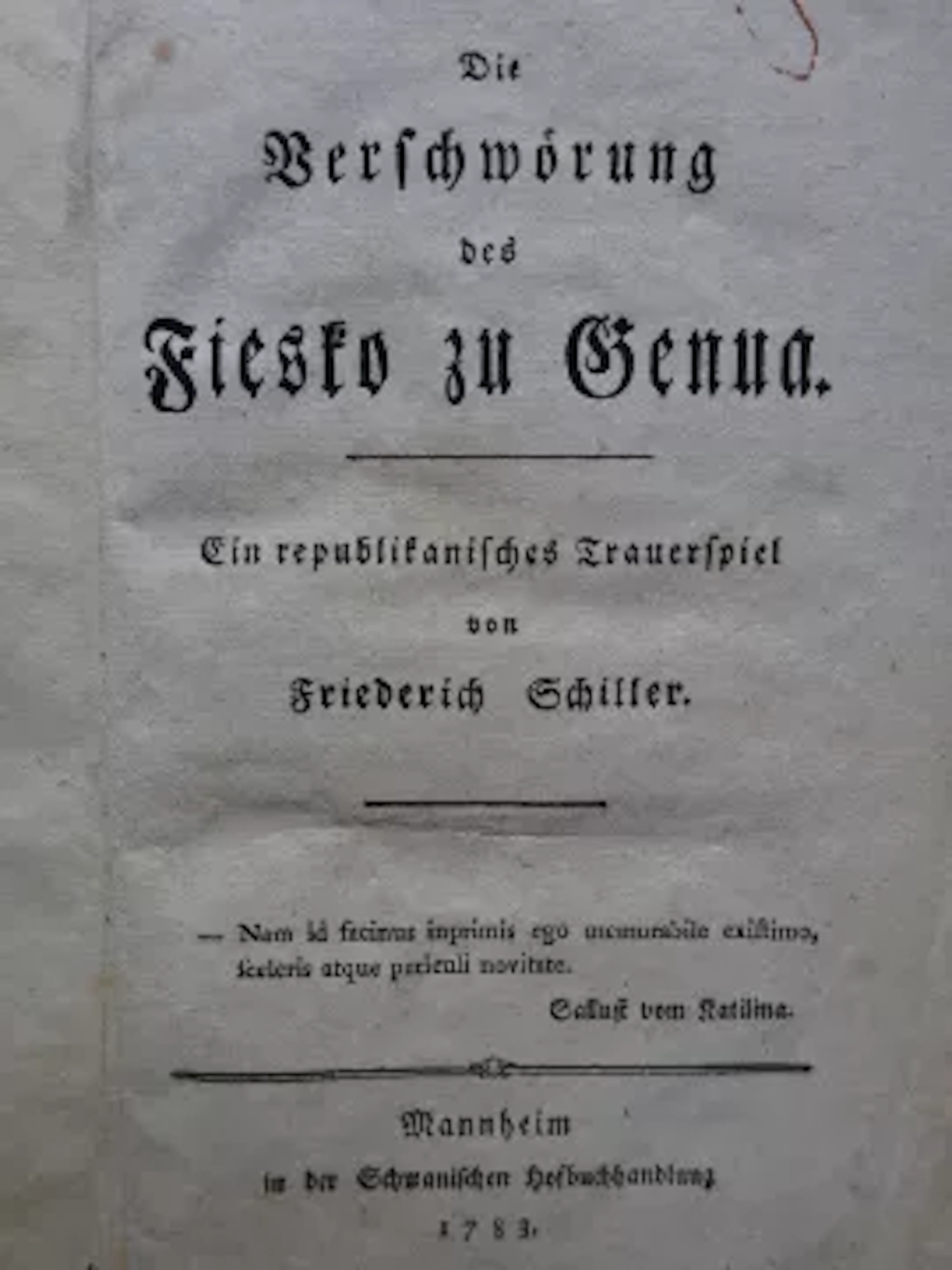 Schiller - Verschwörung des Fiesko