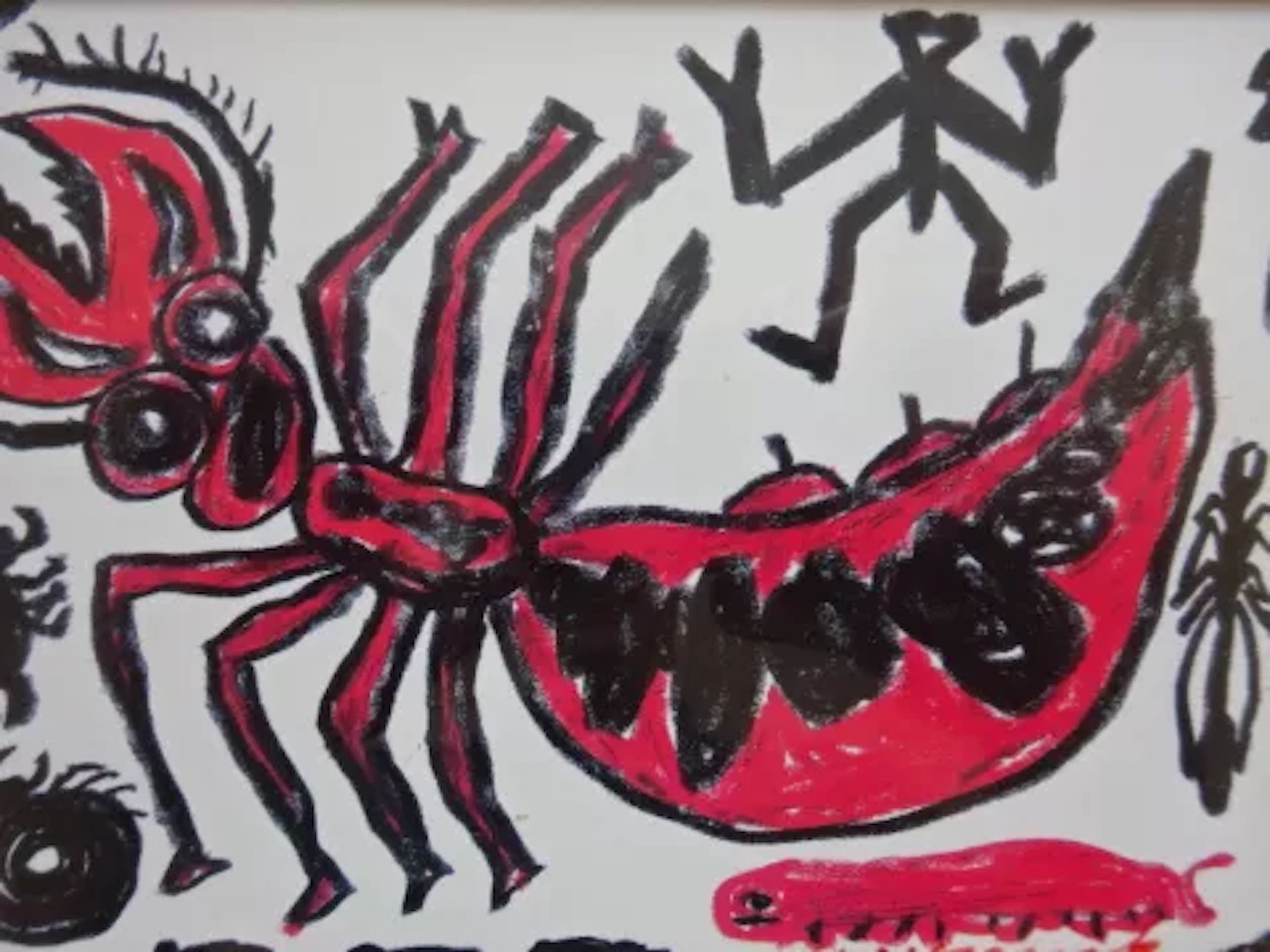 Penck - 2 sign. Offsetkarten, gerahmt