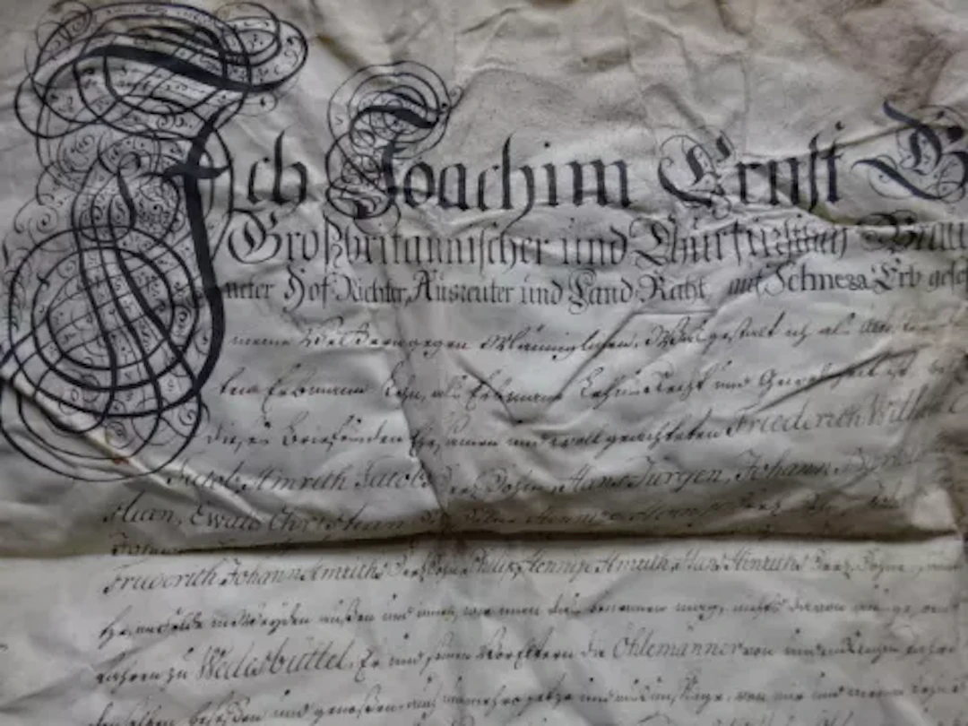 Grote - Lehnsurkunde 1754