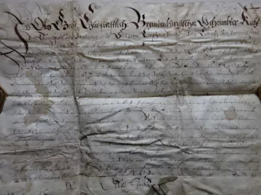 Grote - Lehnsurkunde 1658