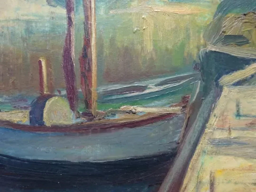 Gjessing - Boote vor Brücke