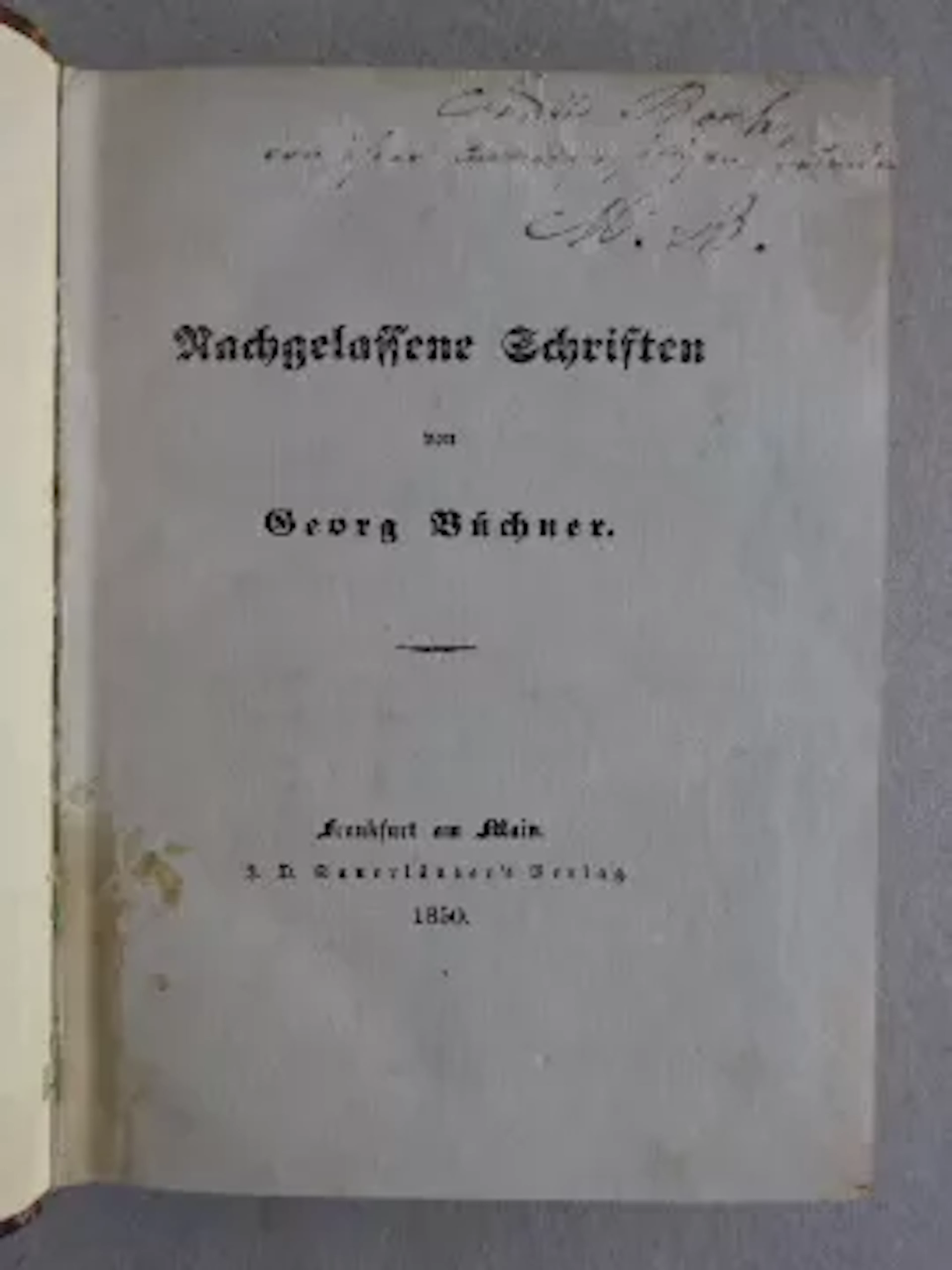 Büchner - Nachgelassene Schriften