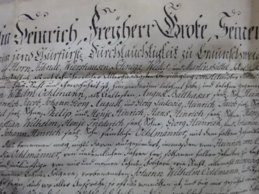 Grote - Lehnsurkunde 1789