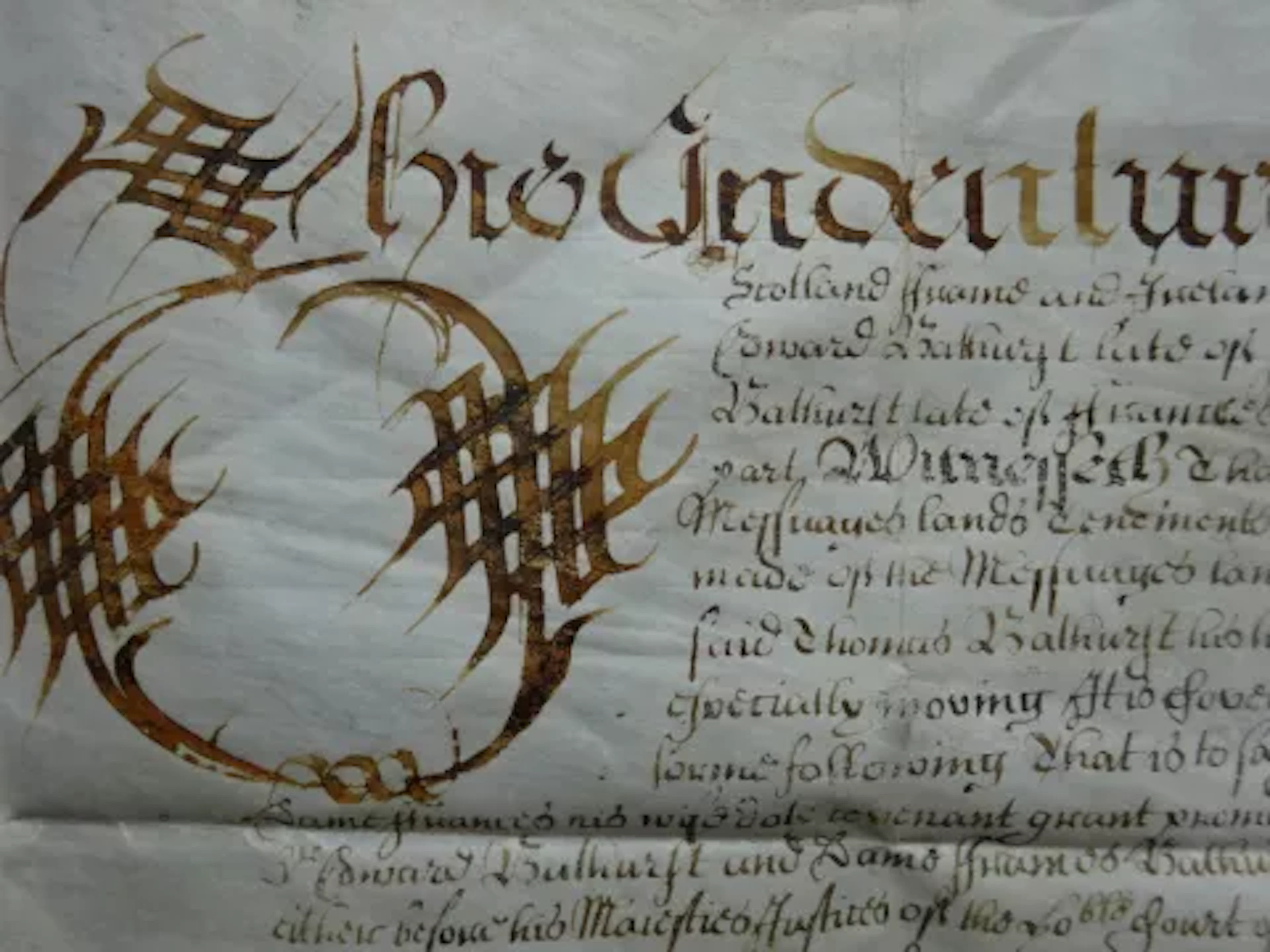 Urkunde 'Identure', um 1700.