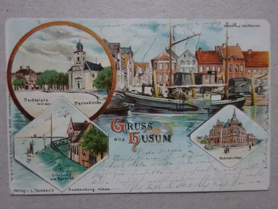 Konvolut Postkarten Husum, 3 Alben