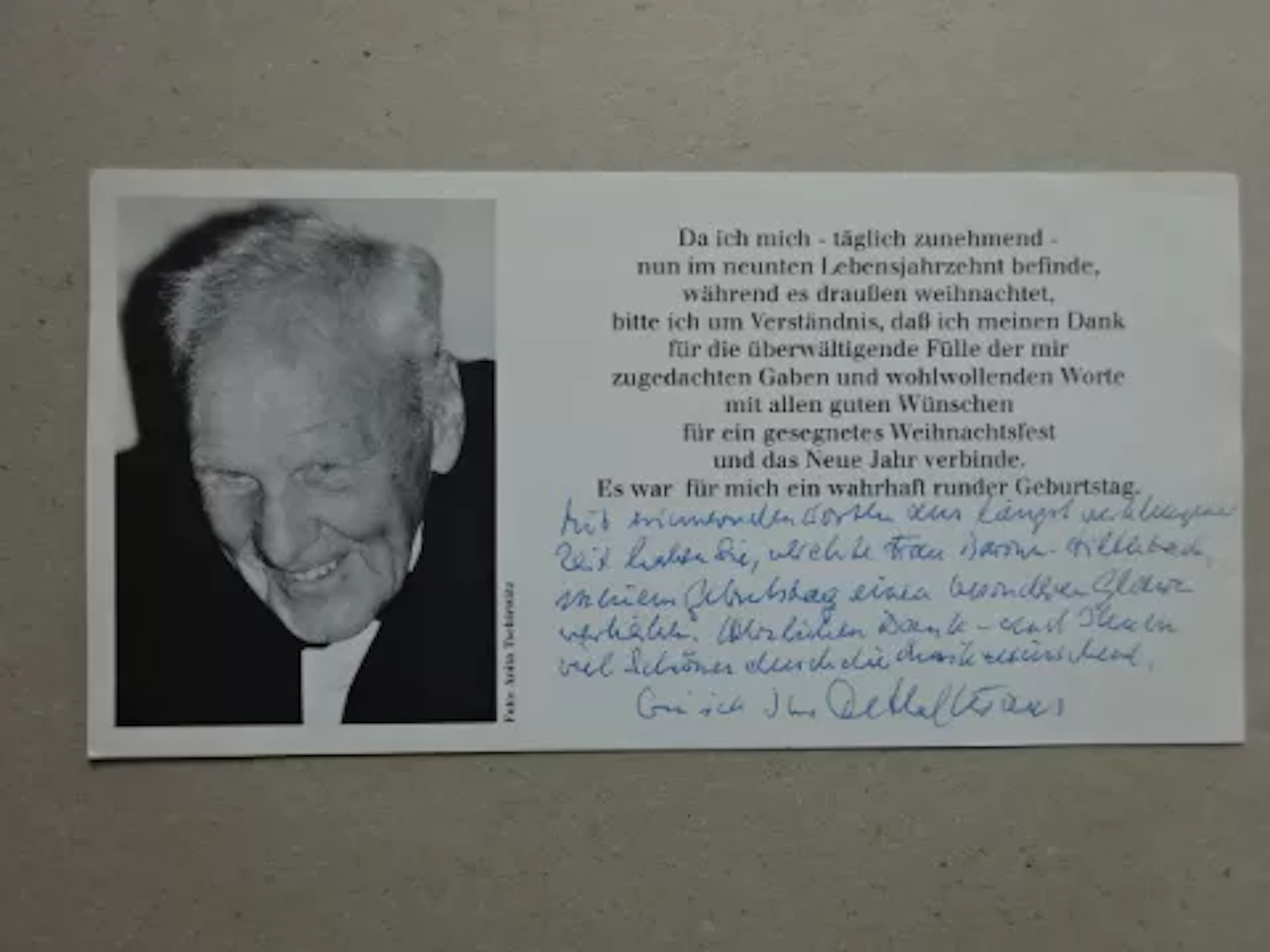 Kraus - Dankschreiben