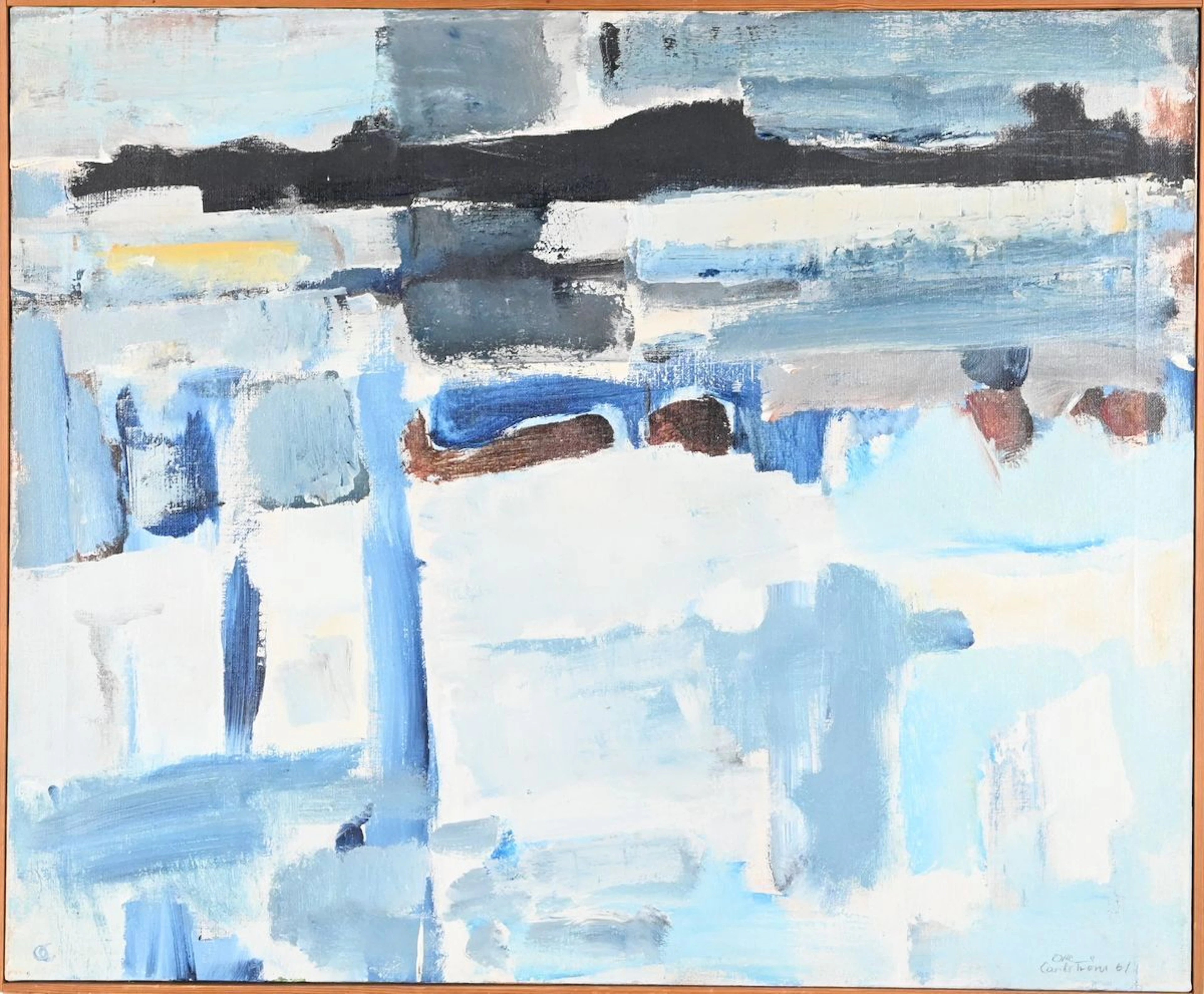 Olle Carlström, Olja på duk "Frostlandskap Stockholm", 1961