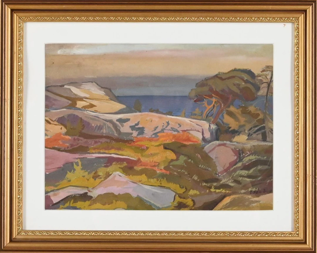 Folke Wilhelmsson Berg, Gouache, landskap