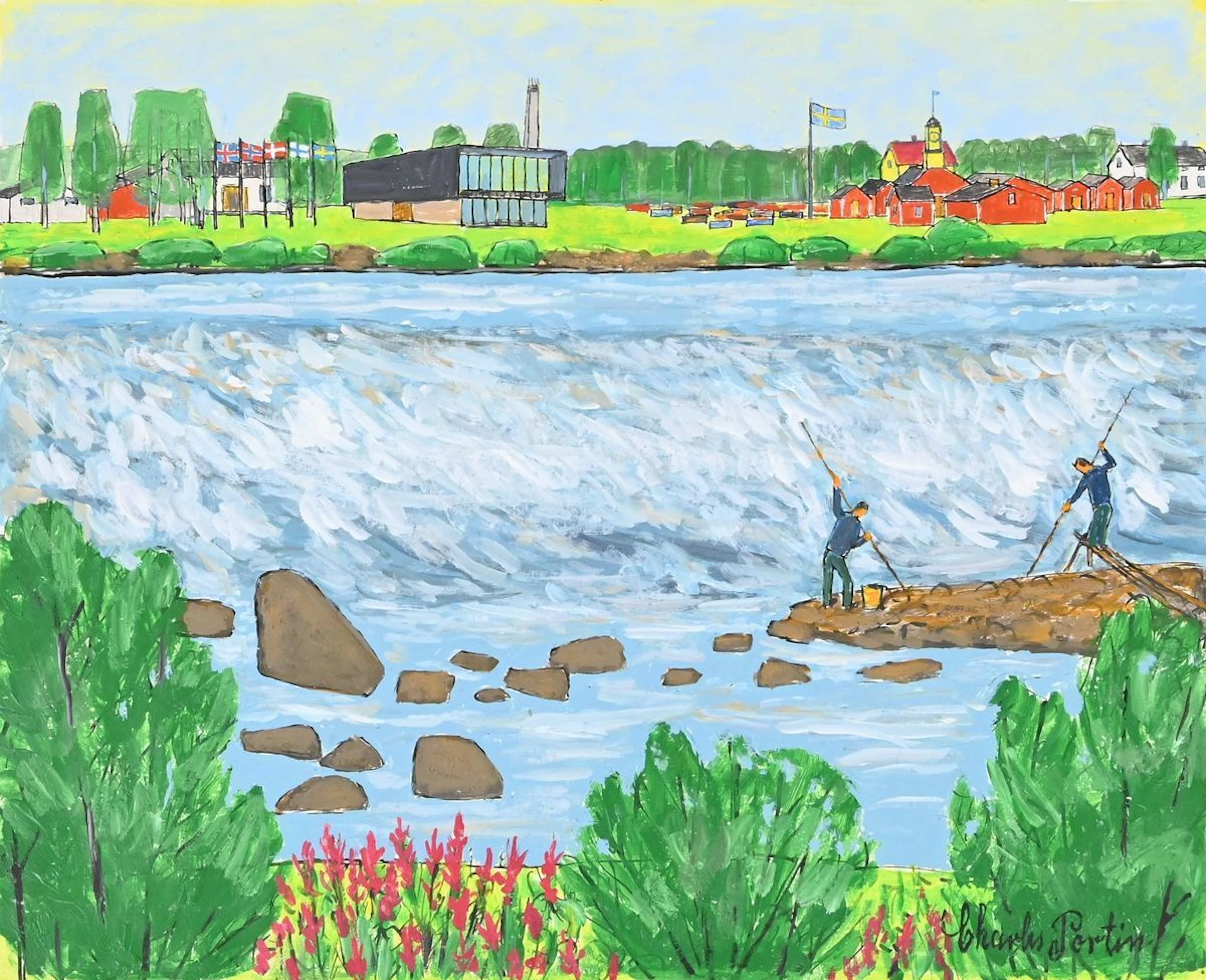 Charles Portin, Gouache på papper