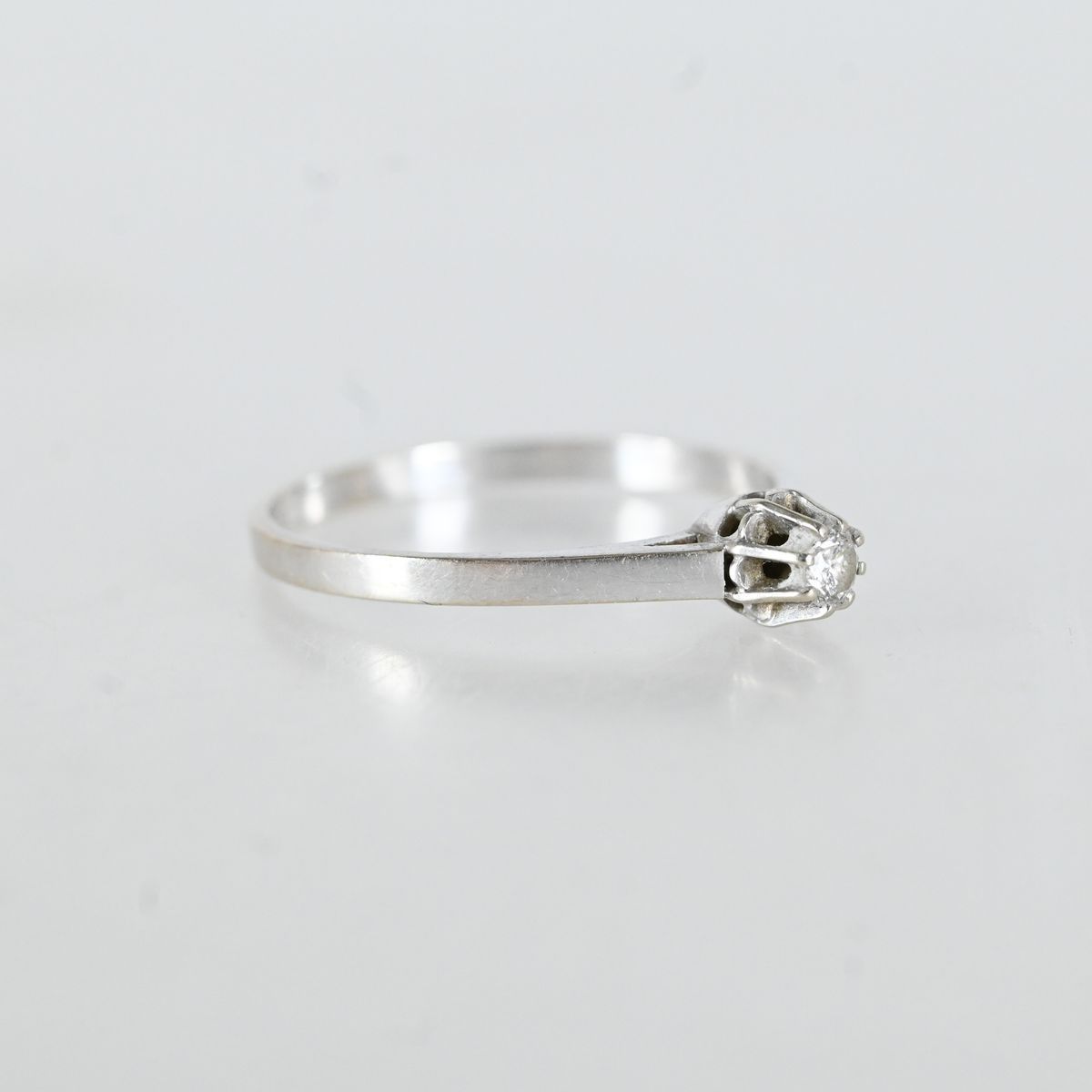 Ring med 1 diamant, 0,10 CT, Guld 18K
