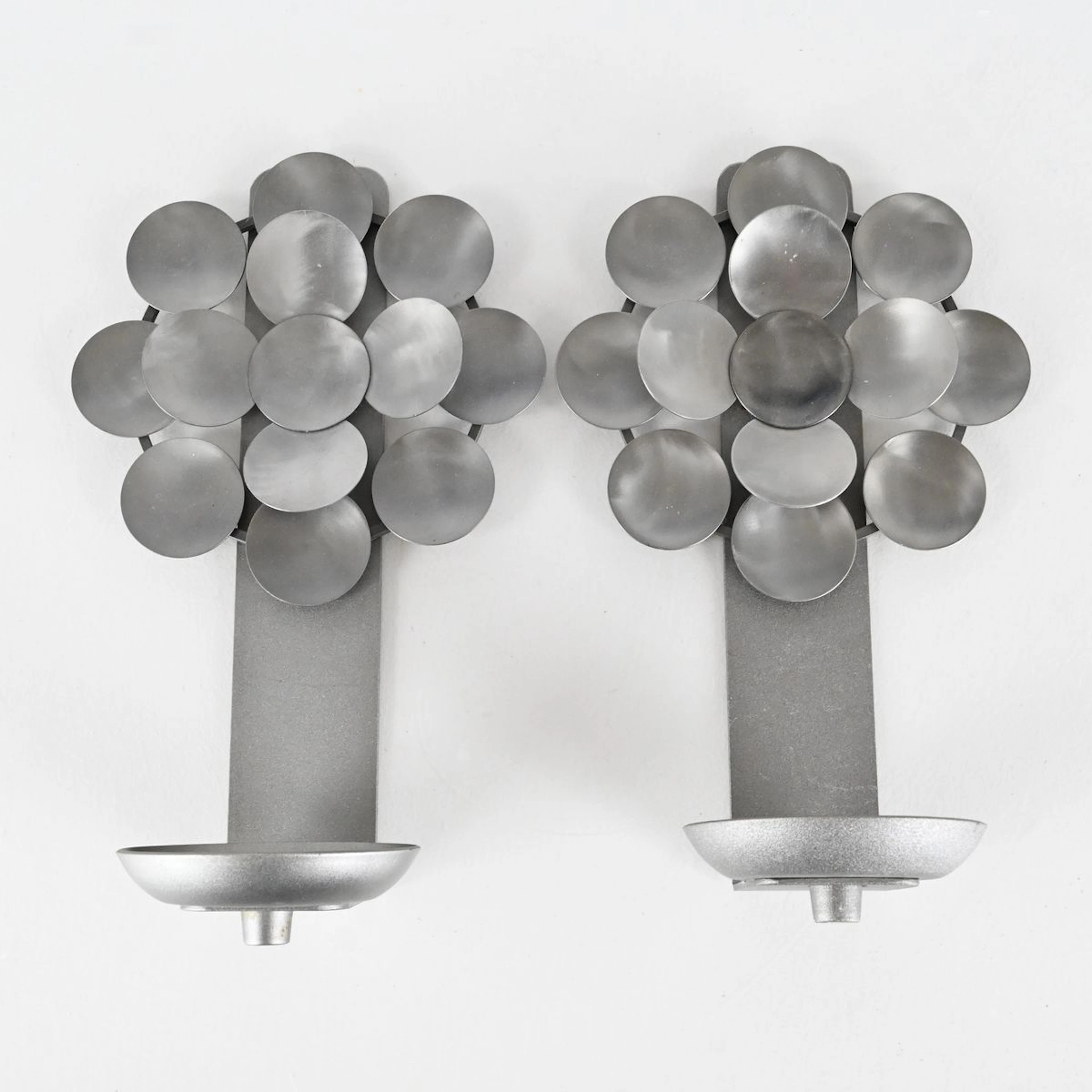 2 väggljusstakar, metall, 1970 tal