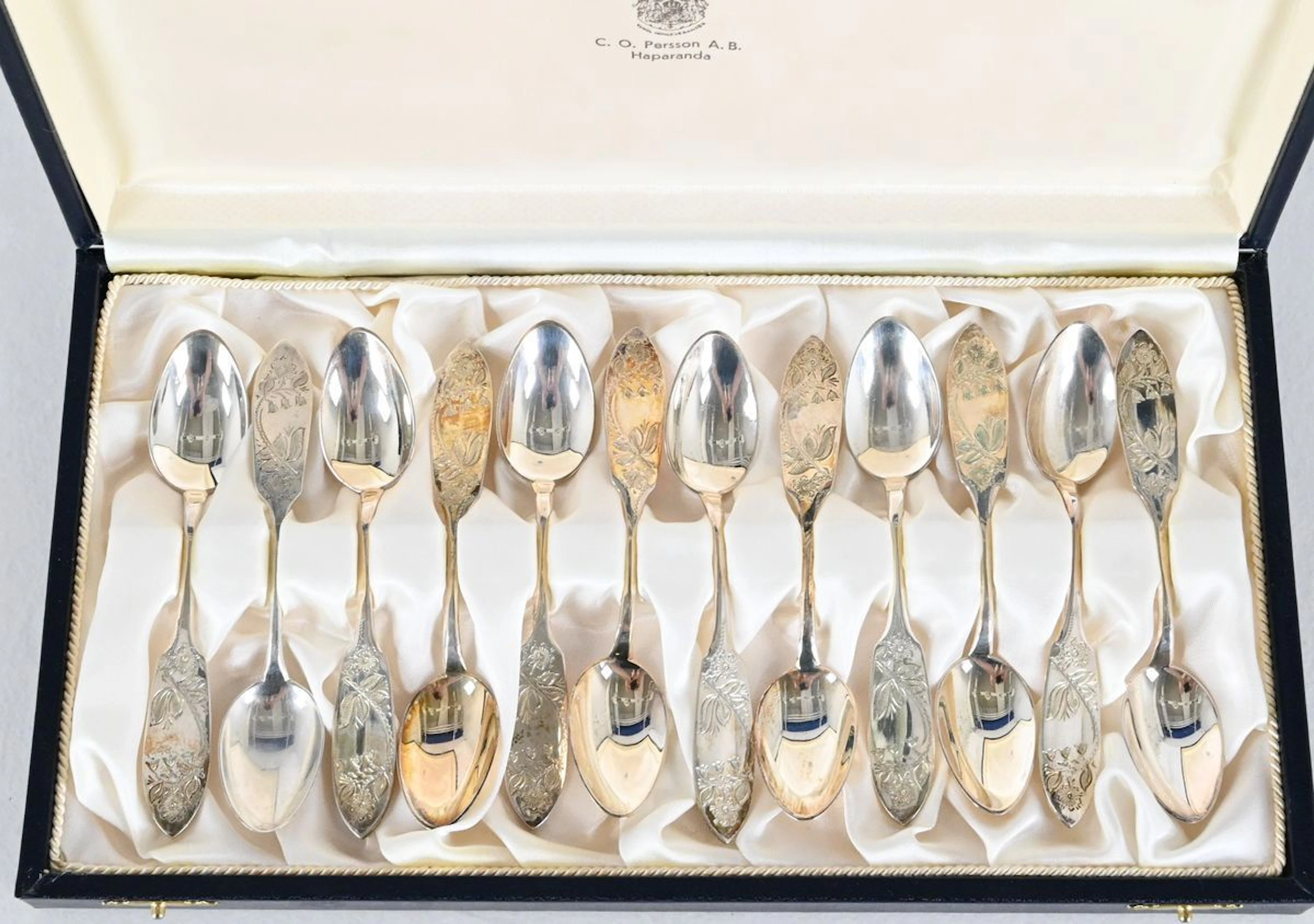 Kaffeskedar, 12 st, Tornedal, silver
