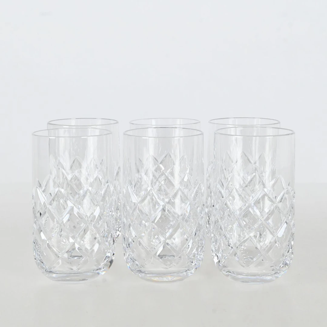 Dricksglas, 6 st, rutslipade