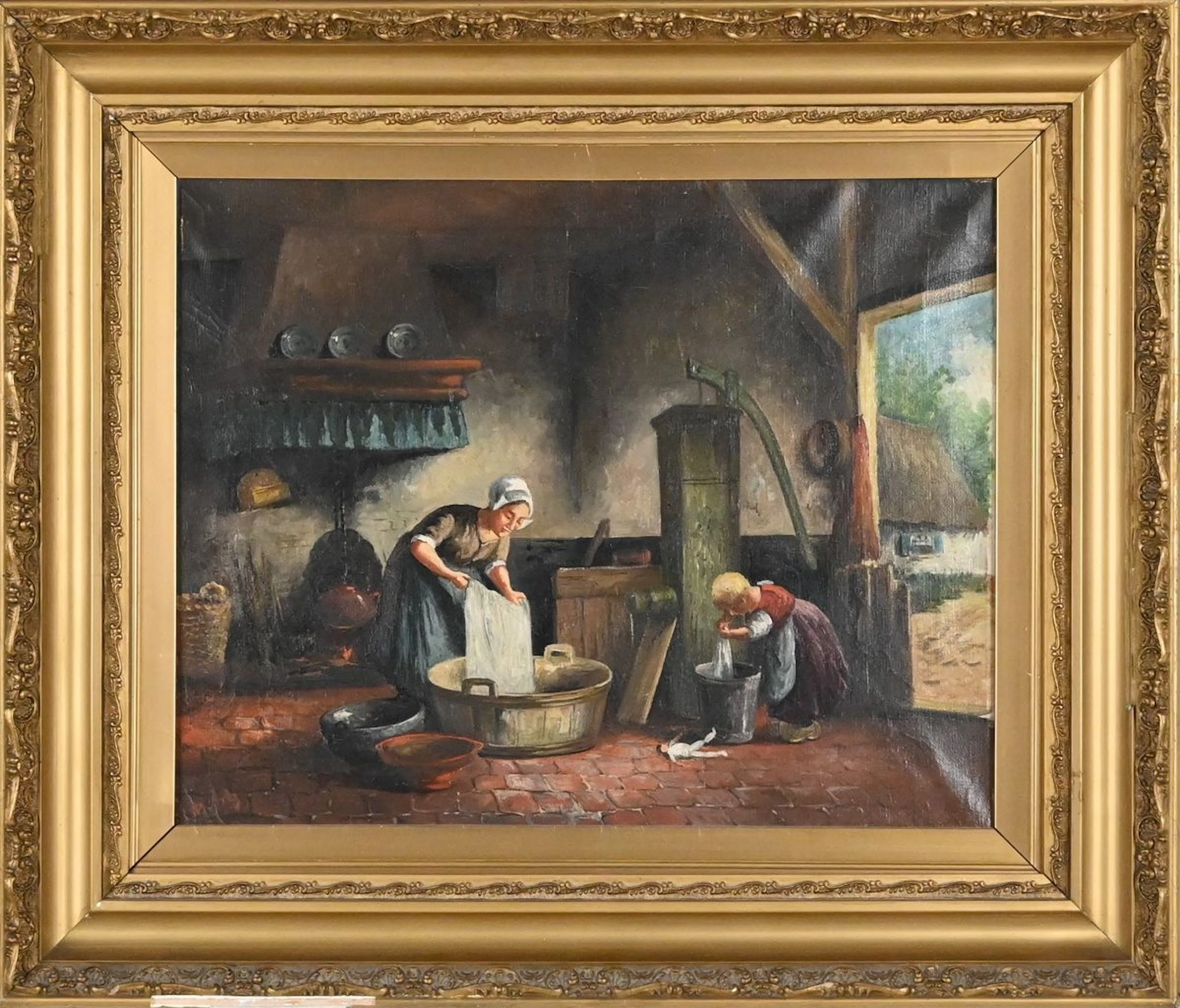 Olja på duk, otydlig signatur, tidigt 1900-tal