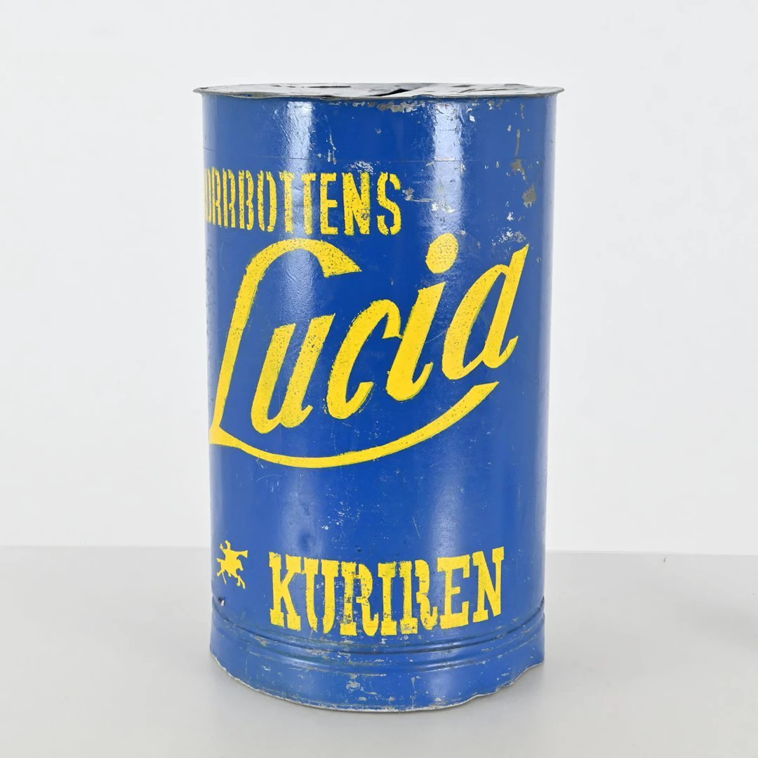 Gammal plåtburk, "Norrbottens Lucia Kuriren"