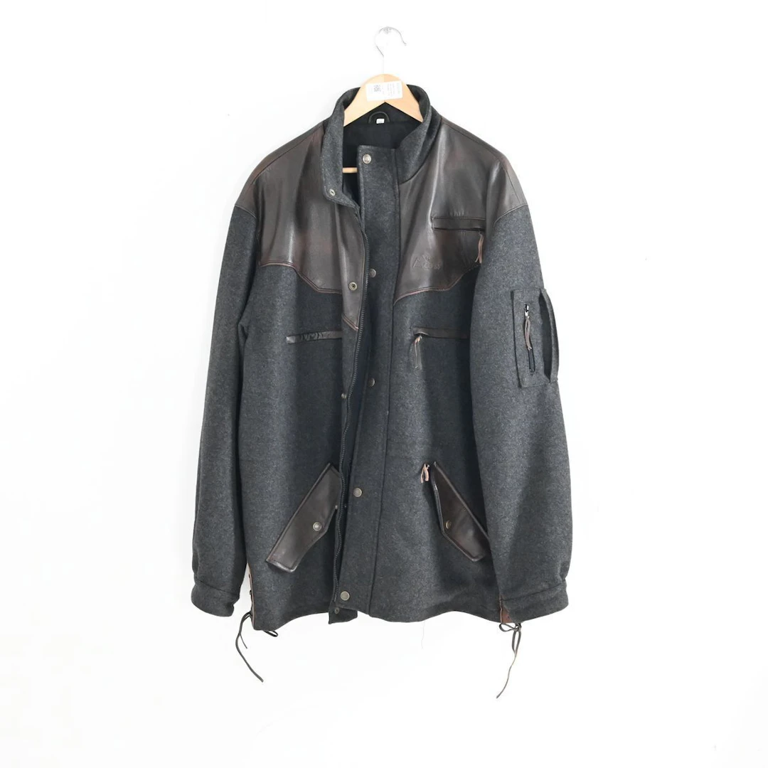 Jacka Cress, ull med skinn detaljer, 3 XL
